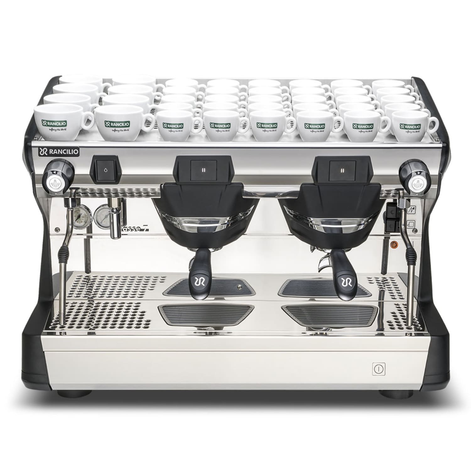 Rancilio CLASSE 7 S 2GR Semi Automatic Commercial Espresso Machine w/ 2 Groups & 2 Steam Wands - 208-240v/1ph, Aluminum & Stainless Steel, 11-Liter Boiler
