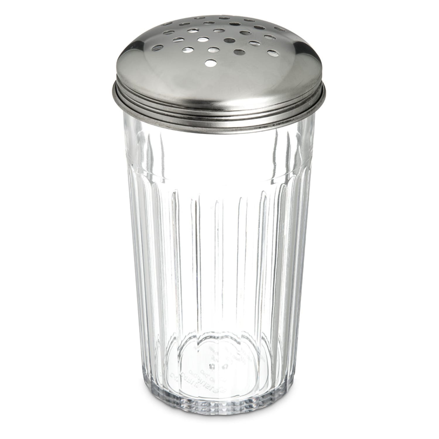 Carlisle 331907 12 oz Cheese Shaker - Stainless/Clear, Case of 36