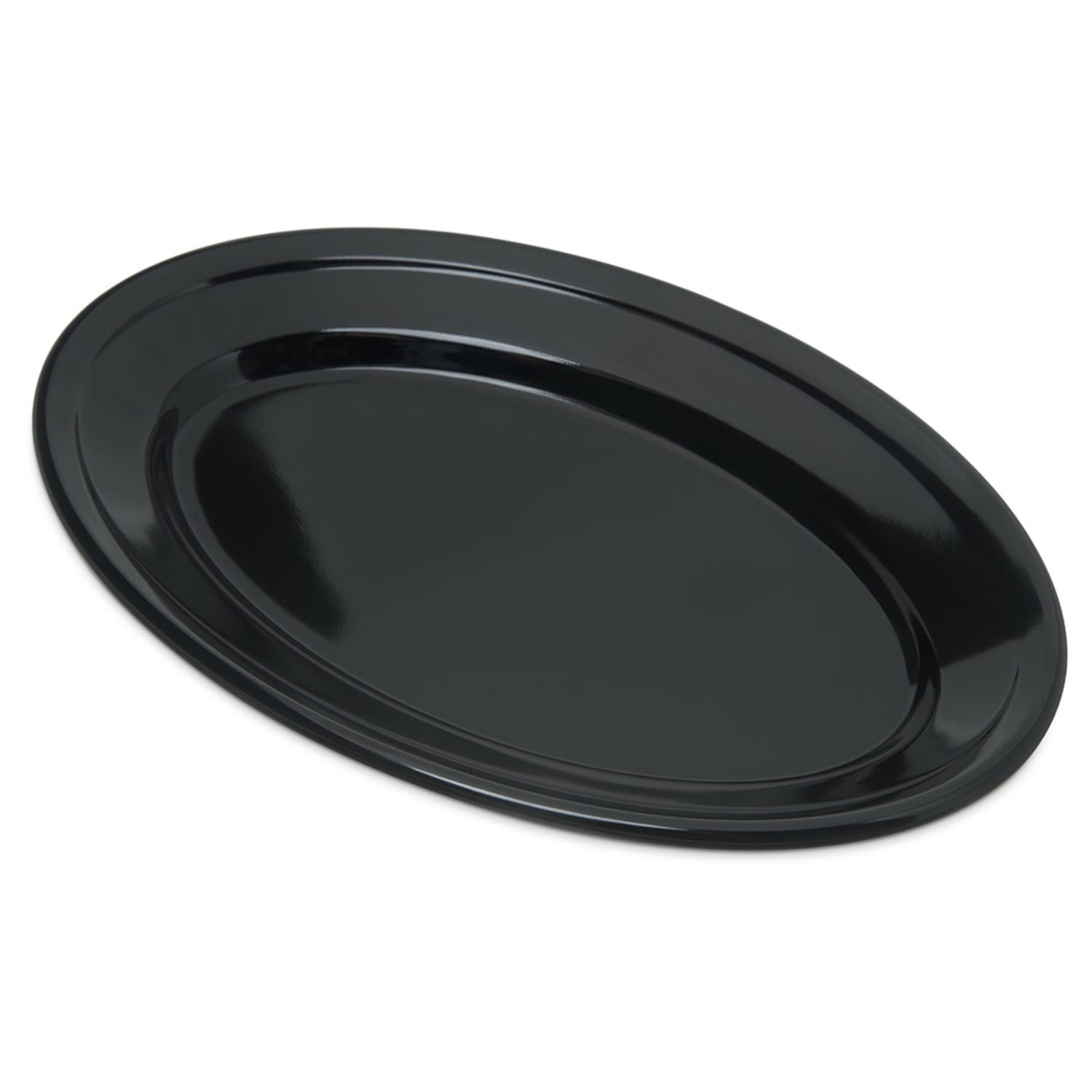 Carlisle 4356303 9 1/4 x 6 1/4 Oval Dallas Ware Platter - Melamine, Black, 24 / CS
