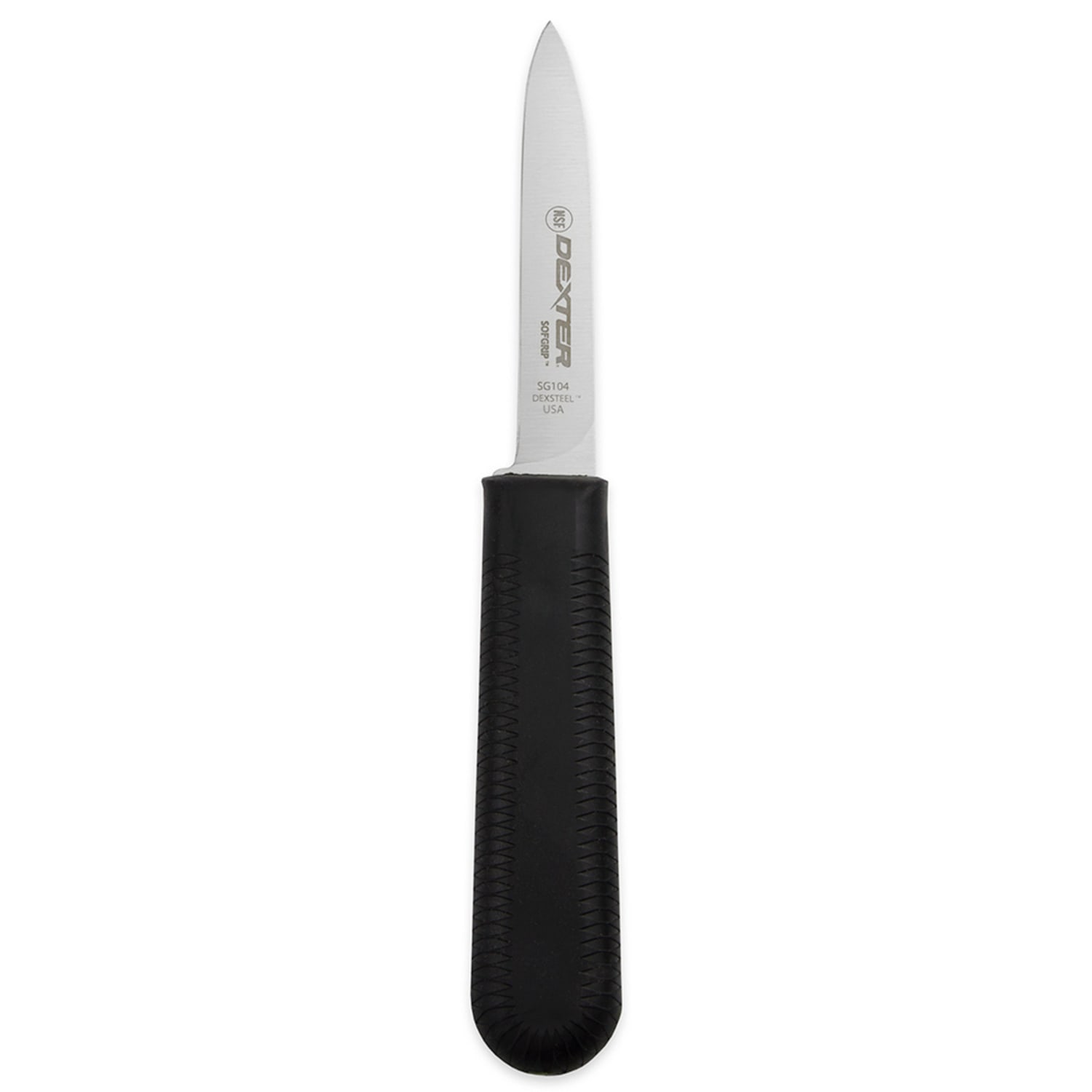Dexter Russell SG104B-PCP 3 1/4 Paring Knife w/ Soft Black Rubber Handle, Carbon Steel