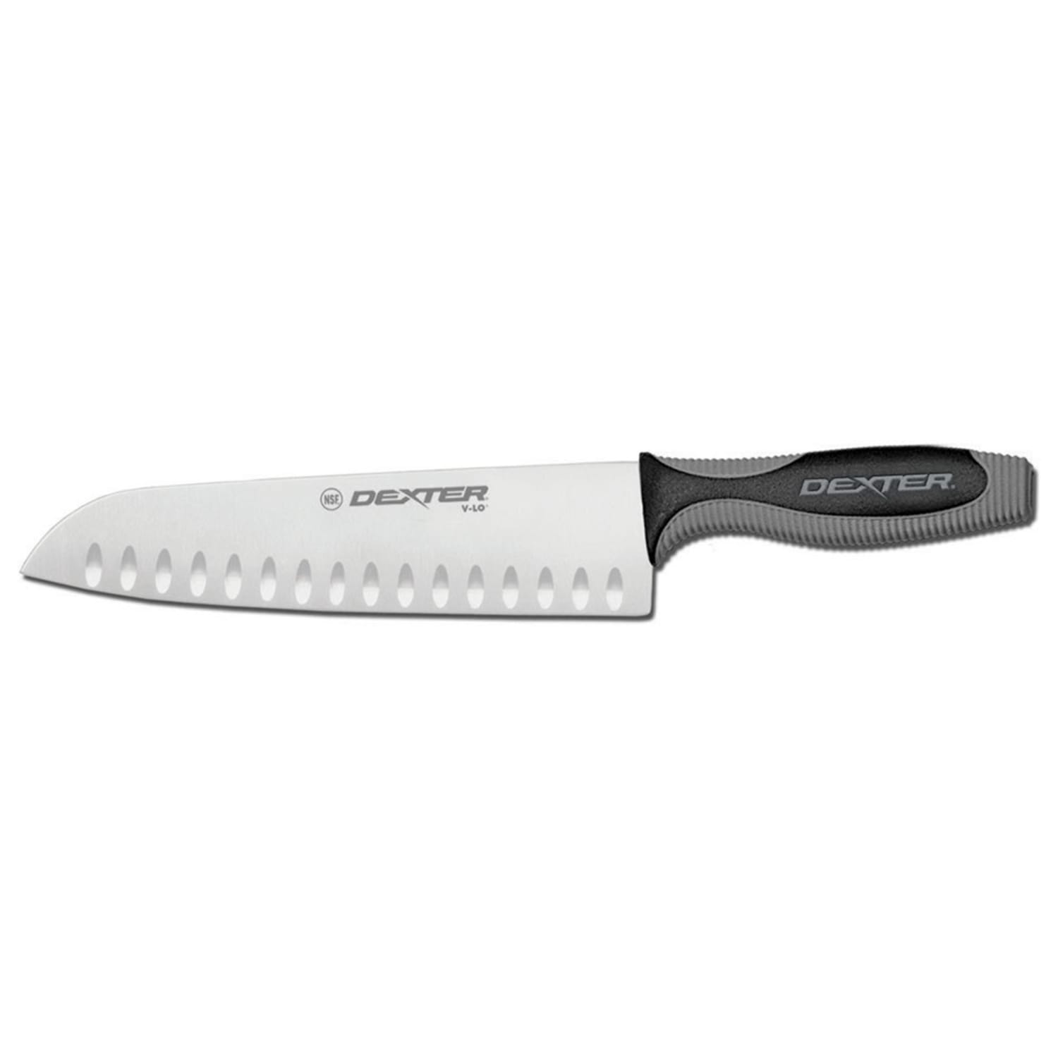 Dexter Russell V144-9GE-PCP 9 Santoku Chef's Knife w/ Soft Rubber Handle, Carbon Steel, High-Carbon Steel Blade, 9""