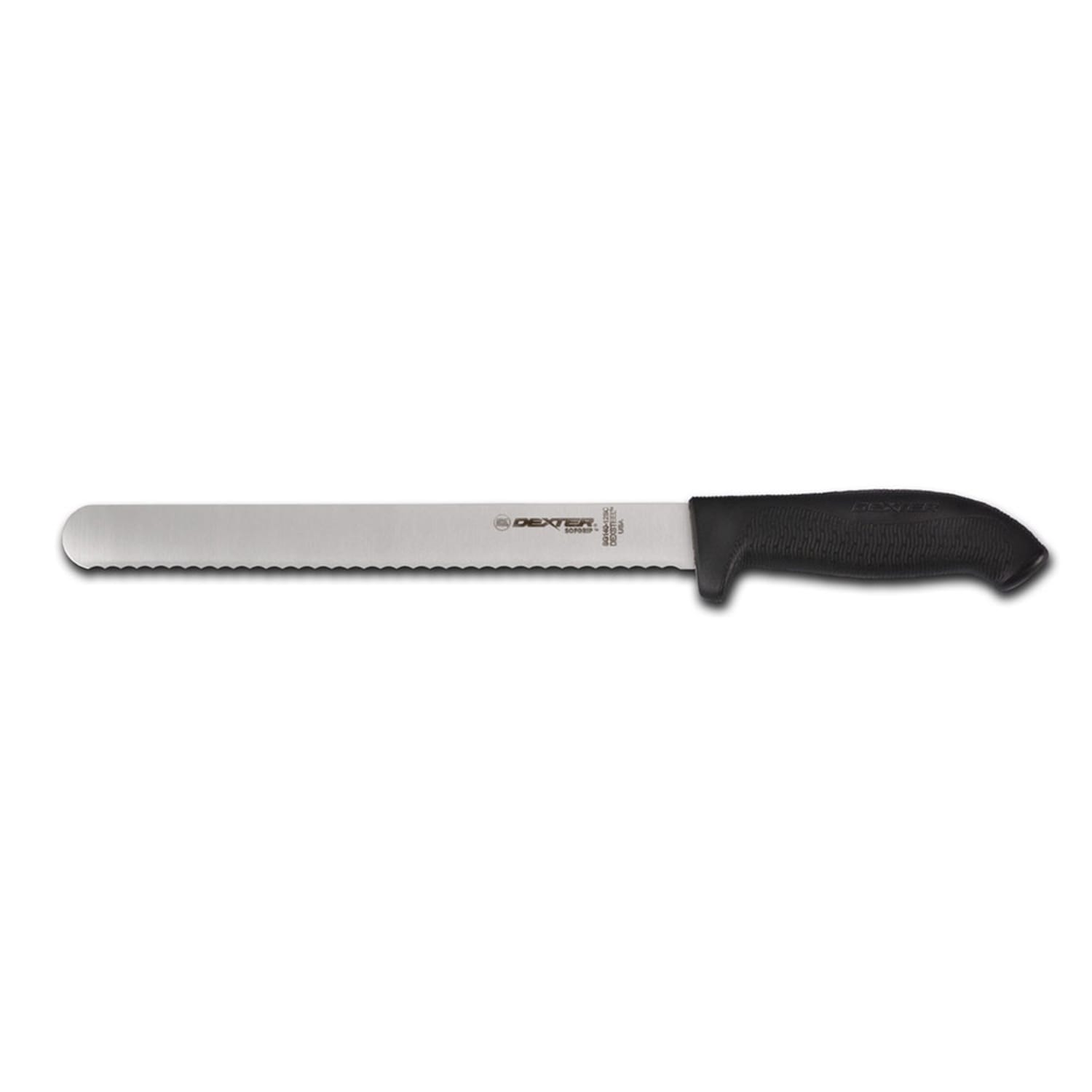 Dexter Russell SG140-12SCB-PCP 12 Slicer w/ Soft Black Rubber Handle, Carbon Steel