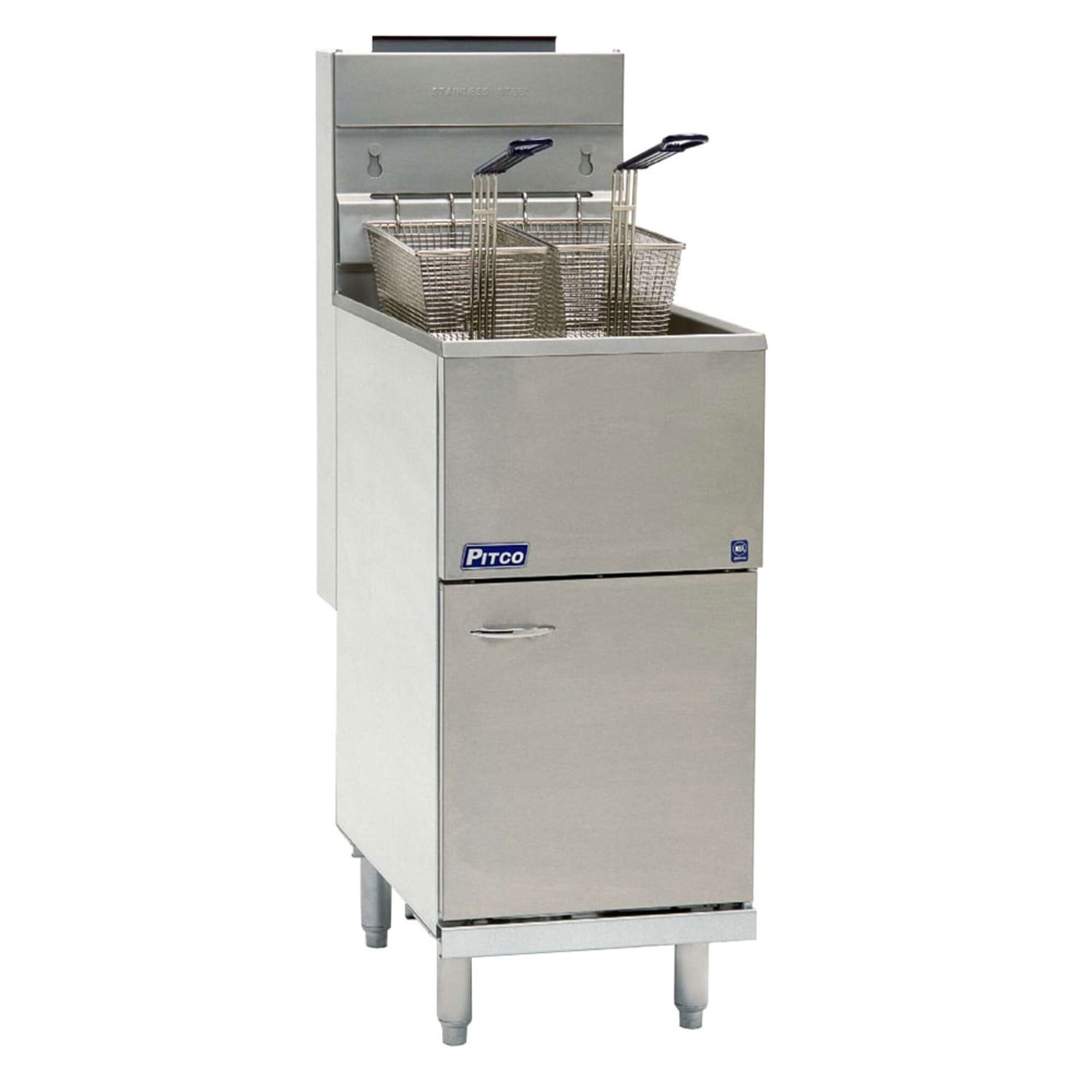 Pitco 40D LP Commercial Gas Fryer - 45 lb Vat, Floor Model, Liquid Propane, 40-45 lb. Capacity, 4 Tube Burners, Stainless Steel, Gas Type: LP