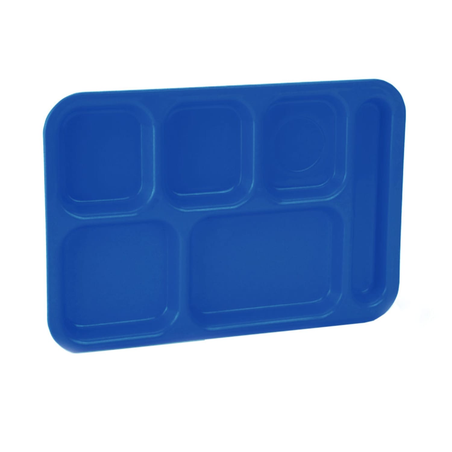 Vollrath 2615-104 Plastic Rectangular Tray w/ 6 Compartments, 13 3/4 x 9 3/4, Bright Blue, ABS Plastic, Pack of 24