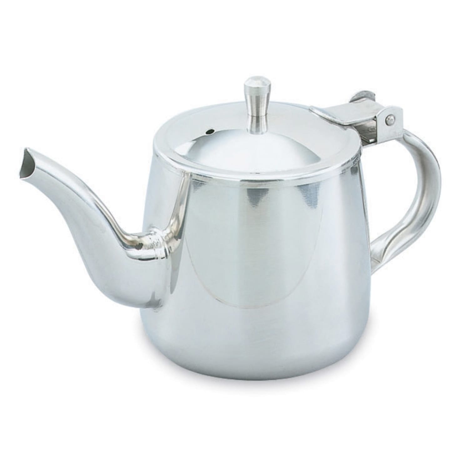 Vollrath 46310 10 oz Gooseneck Teapot - Mirror-Finish Stainless, 10 Ounce, Mirror Finish Stainless, Silver, 1 Dozen
