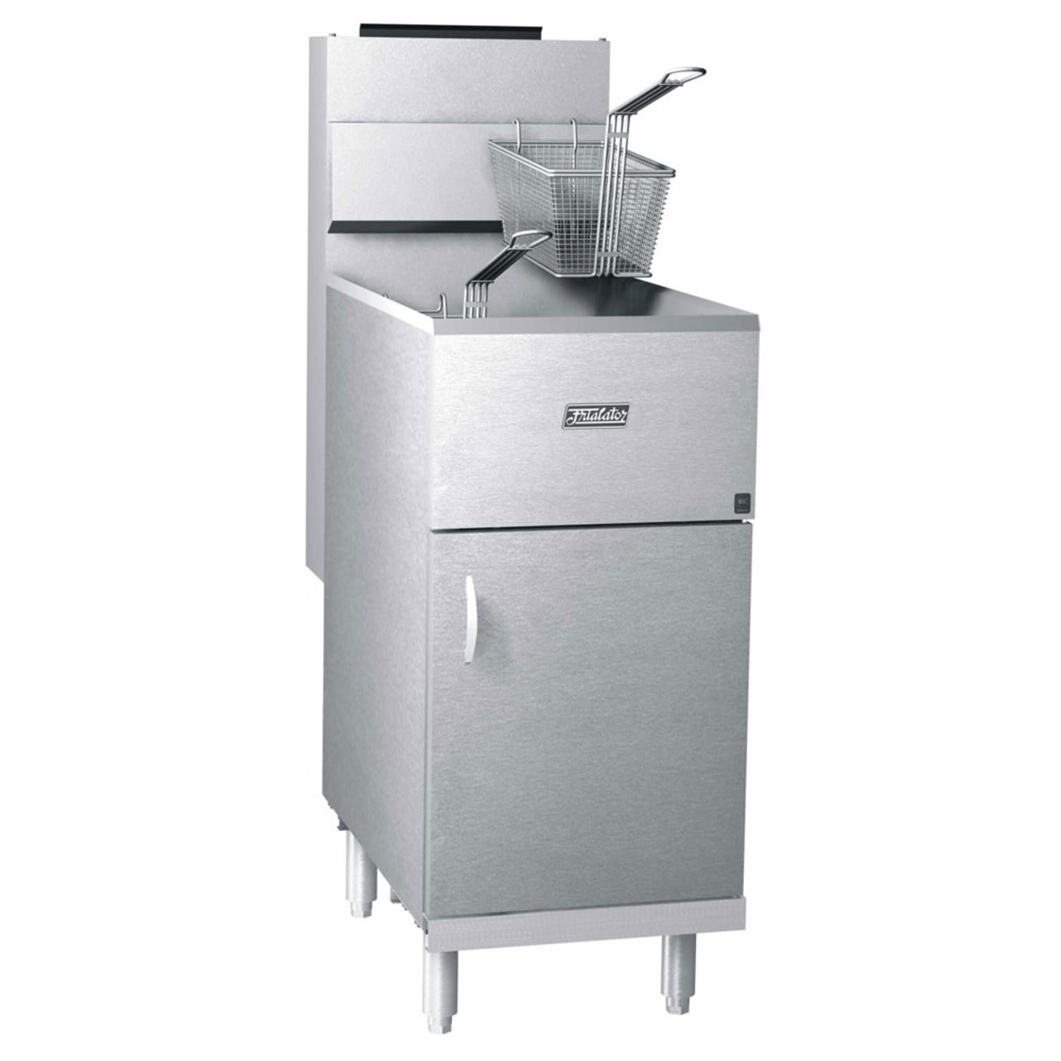 Pitco 40S NG Frialator Commercial Gas Fryer - 45 lb Vat, Floor Model, Natural Gas, 40-45 lb. Capacity, 3 Tube Burners, Stainless Steel, Gas Type: NG