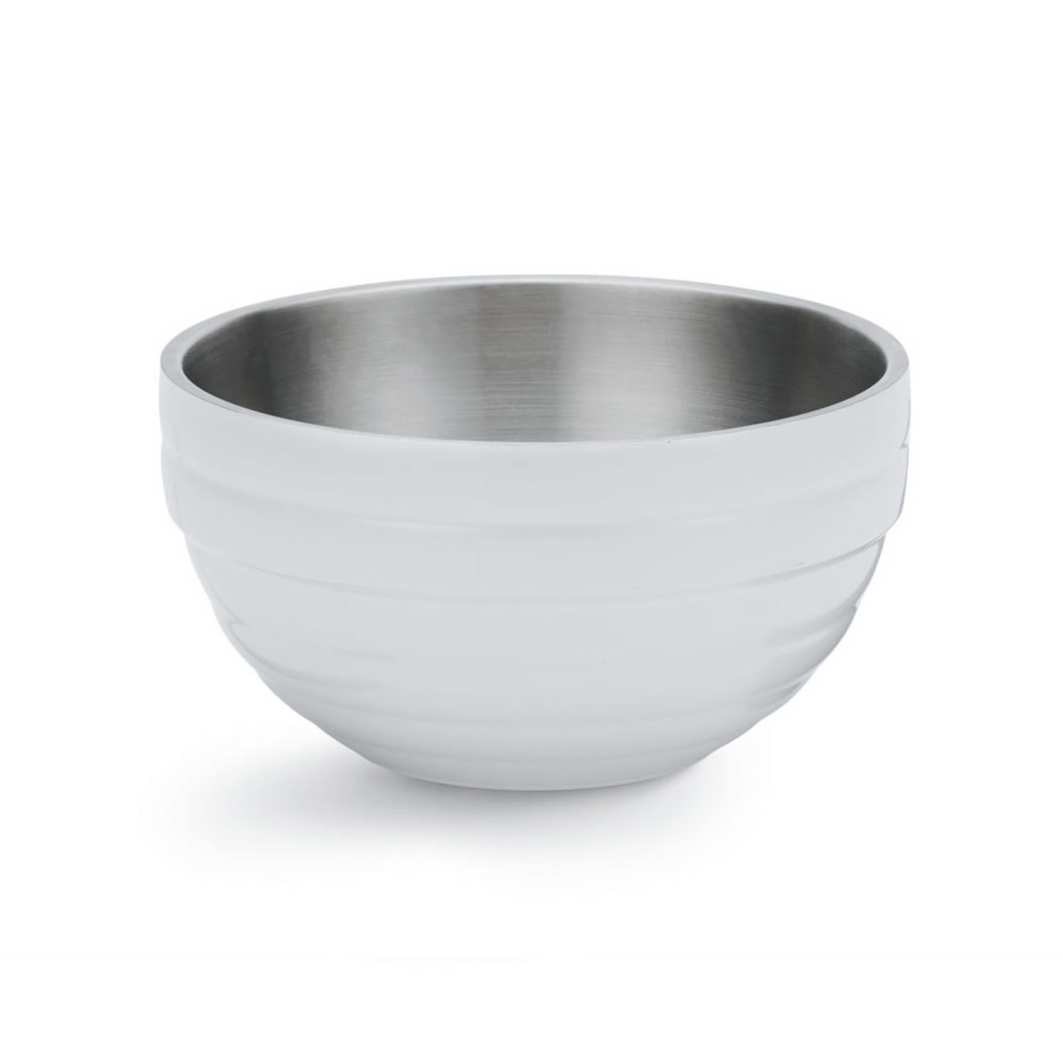 Vollrath 4659050 1 7/10 qt Round Insulated Bowl - 18 ga Stainless, Pearl White