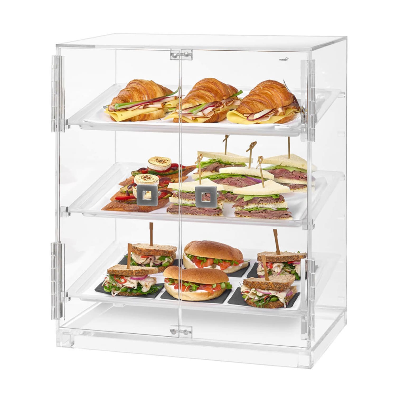 Rosseto BD129 Countertop Bakery Display Case w/ 3 Tiers, 19 1/10 x 12 3/4 x 23, Clear Acrylic