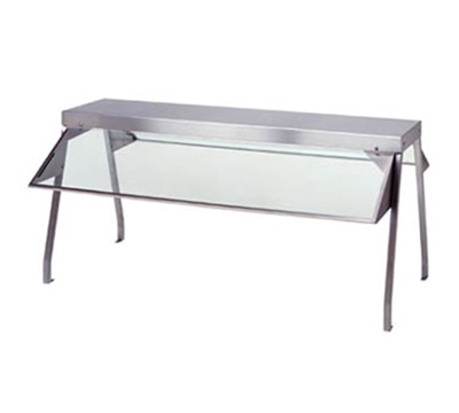 Duke 836 Buffet Shelf w/ 2 Glass Sneeze Guards, 30 3/8 x 10 1/2 x 20, Stainless, Breath Guards On Both Sides, Without Lights, Silver
