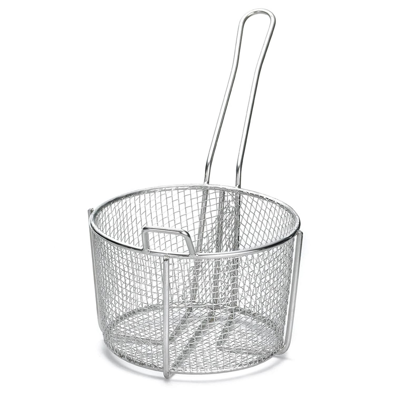 Tablecraft 987 Fryer Basket w/ Uncoated Handle & Front Hook, 8 1/4 x 8 1/4 x 5, Stainless Steel, Pack of 2