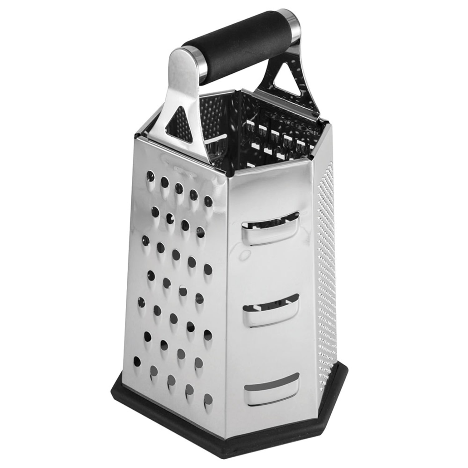 Tablecraft SG204BH 6 Sided Box Grater - 5 1/2 x 4 1/2 x 9 1/4, Stainless, Silver