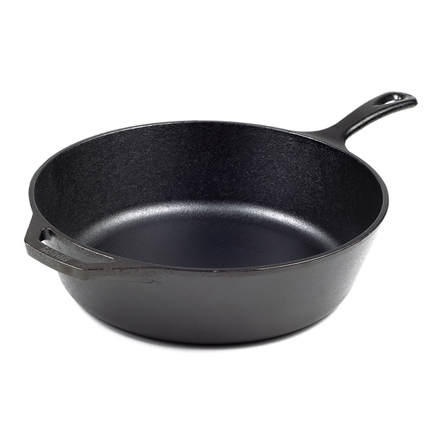 Lodge L10DSK3 12 1/8 Round Seasoned Cast Iron Skillet w/ Handles, Two Handles, Black