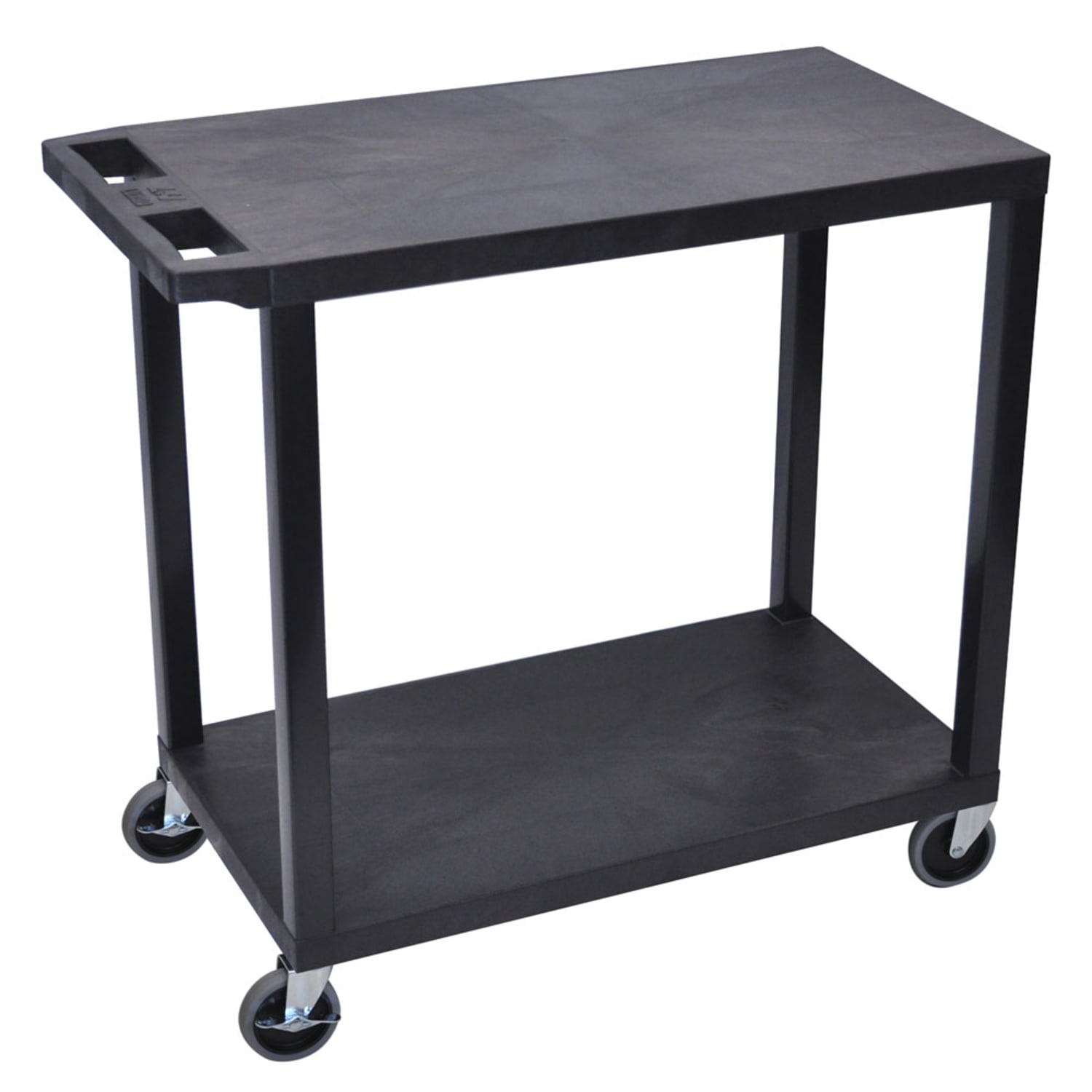 Cart,(2) Flat Shelves,18"x32", High Density Polyethylene (Shelf), Polyvinyl Chloride (Leg), 18" W