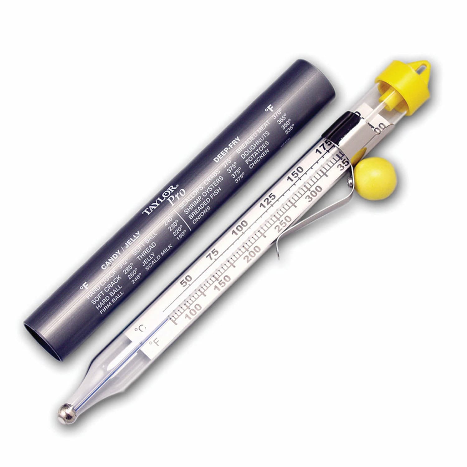 Taylor 5978N Candy & Deep Fry Thermometer, 100 to 400 Degree Capacity, Glass Tube, Adjustable Pan Clip, Stainless Steel