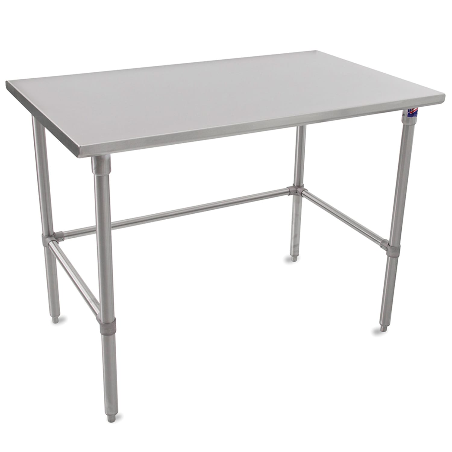 John Boos ST6-3030SBK-X 30 16 ga Work Table w/ 300 Series Stainless Steel Flat Top, Stainless Steel Base, Adjustable Bracings