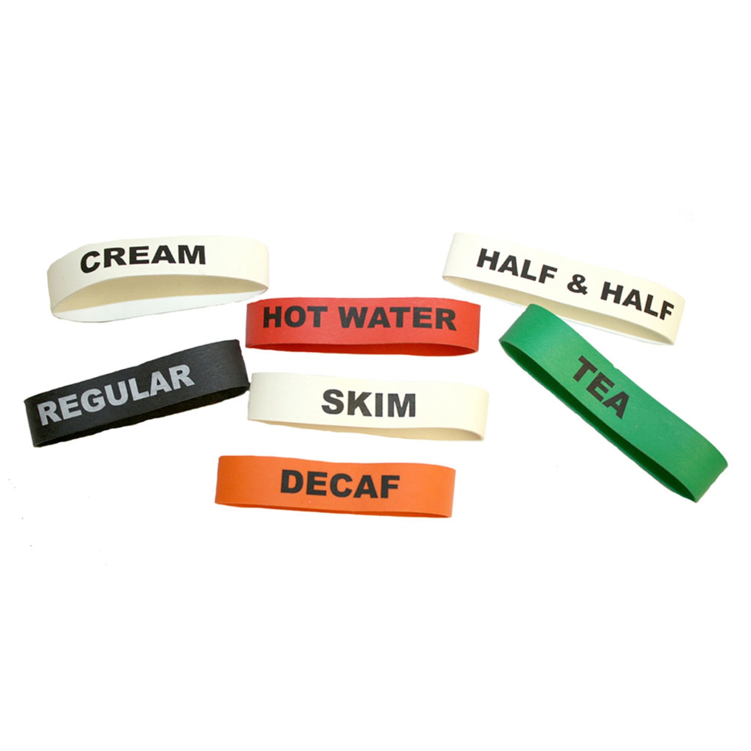 Service Ideas FBVARIETY Variety Food Service Band - 3/4 x 3 1/2, Assorted Colors, Pack of 7