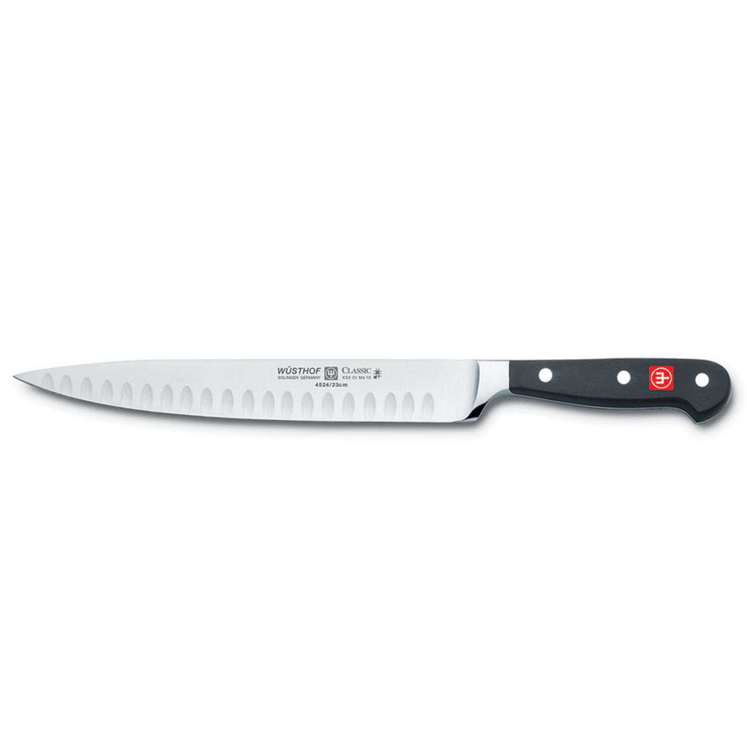 Wusthof 4524-7/23 Classic 9 Carving Knife w/ Black Polymer Handle, High Carbon Steel, Full Tang, Riveted