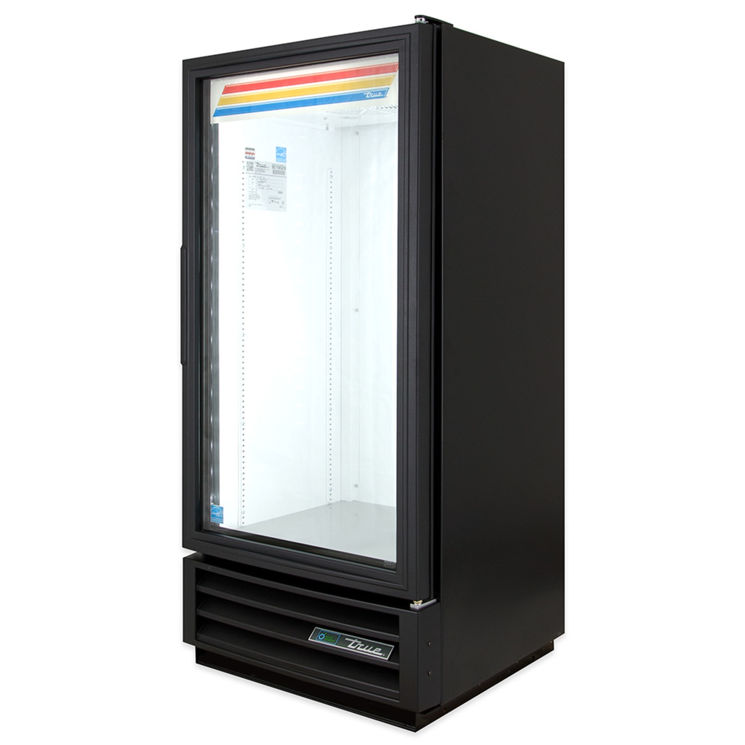 True GDM-10-HC~TSL01 BLK 24 7/8 GDM Series 1 Section Glass Door Merchandiser - 1 Right Hinge Door, Black, 115v, LED Lighting, 9.2 Cu. Ft