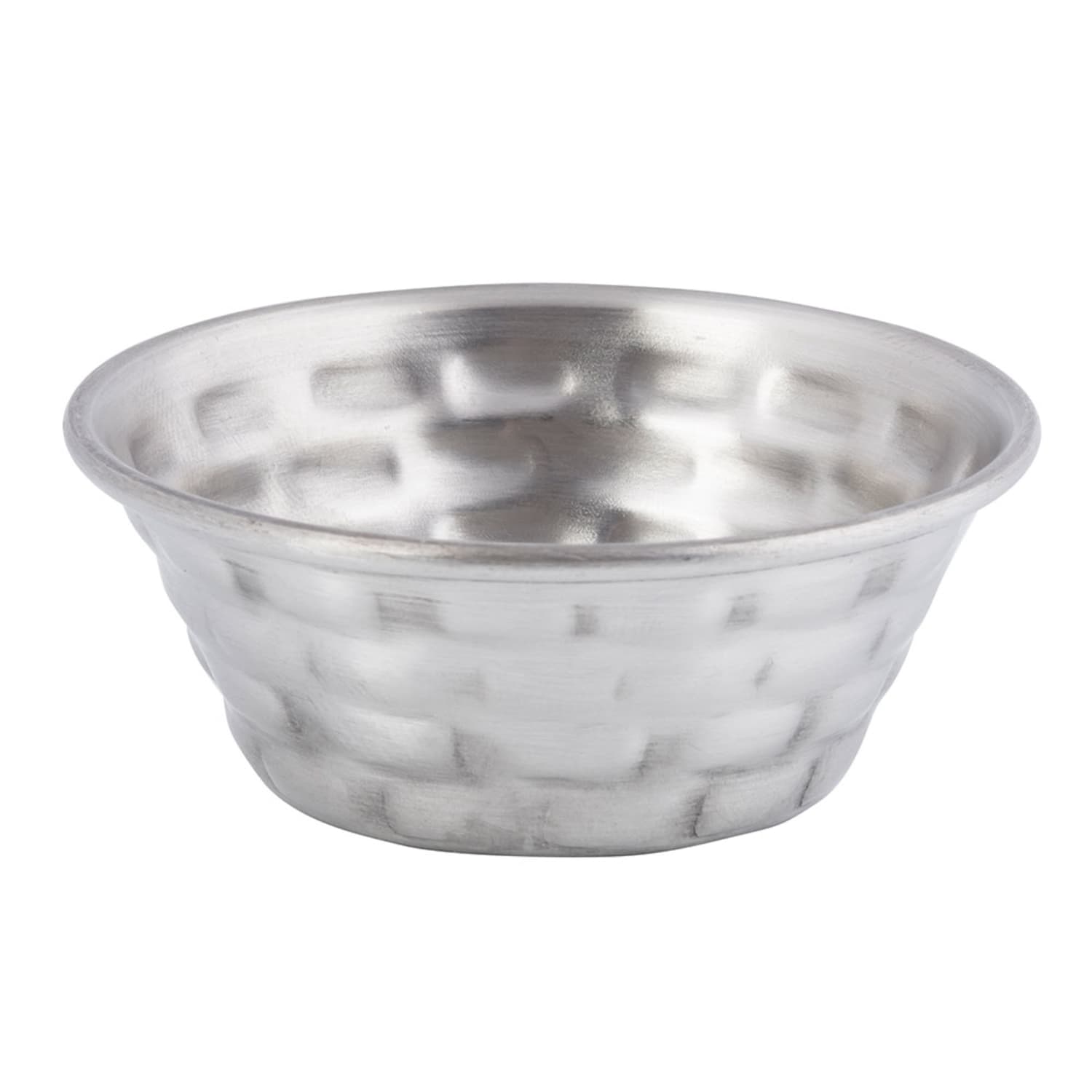 Tablecraft GRSS1 2 3/8 Round Brickhouse Collection Ramekin w/ 1 1/2 oz Capacity, Stainless, Silver, Case of 12