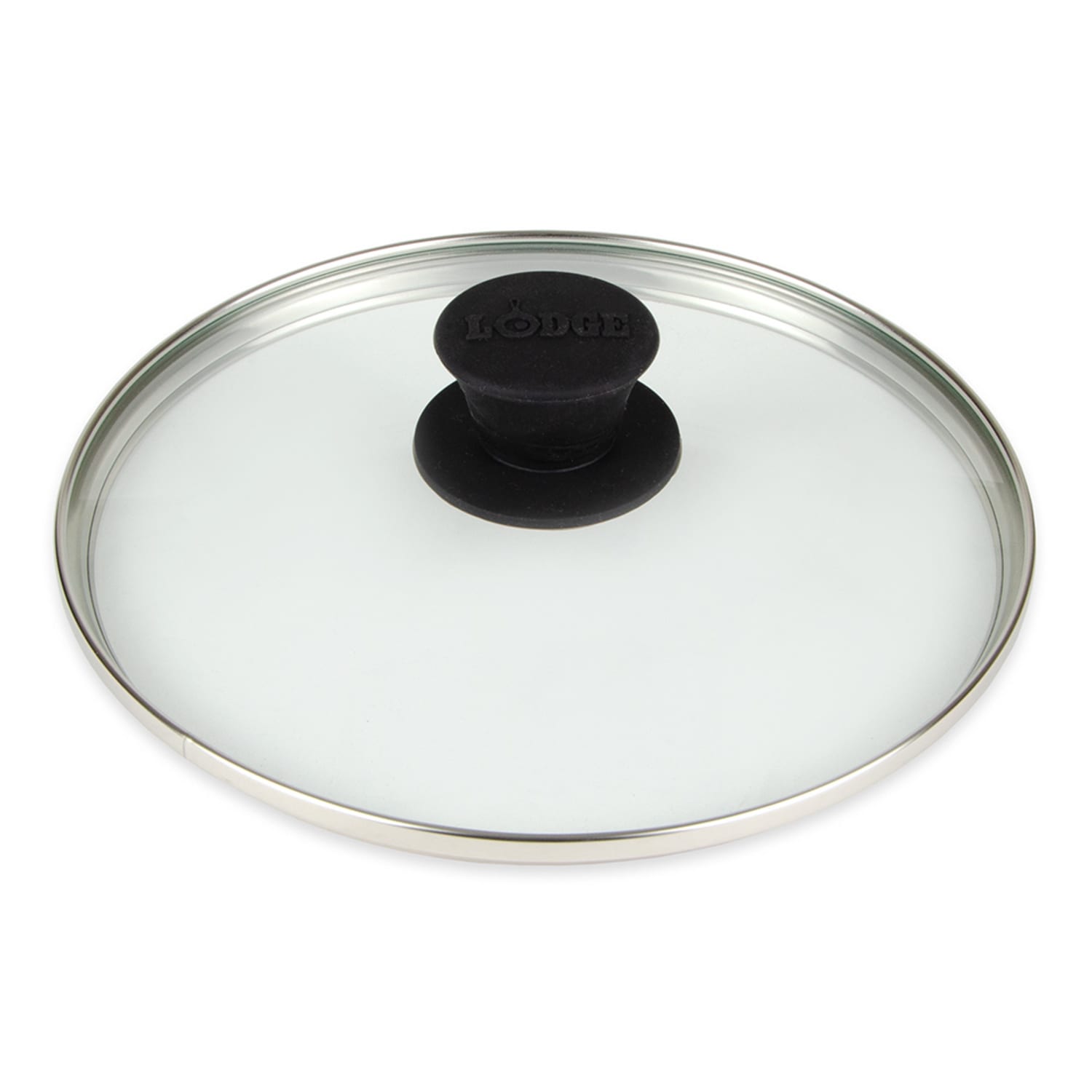 Lodge GL8 8 1/4 Round Tempered Glass Lid w/ Silicone Knob, Clear