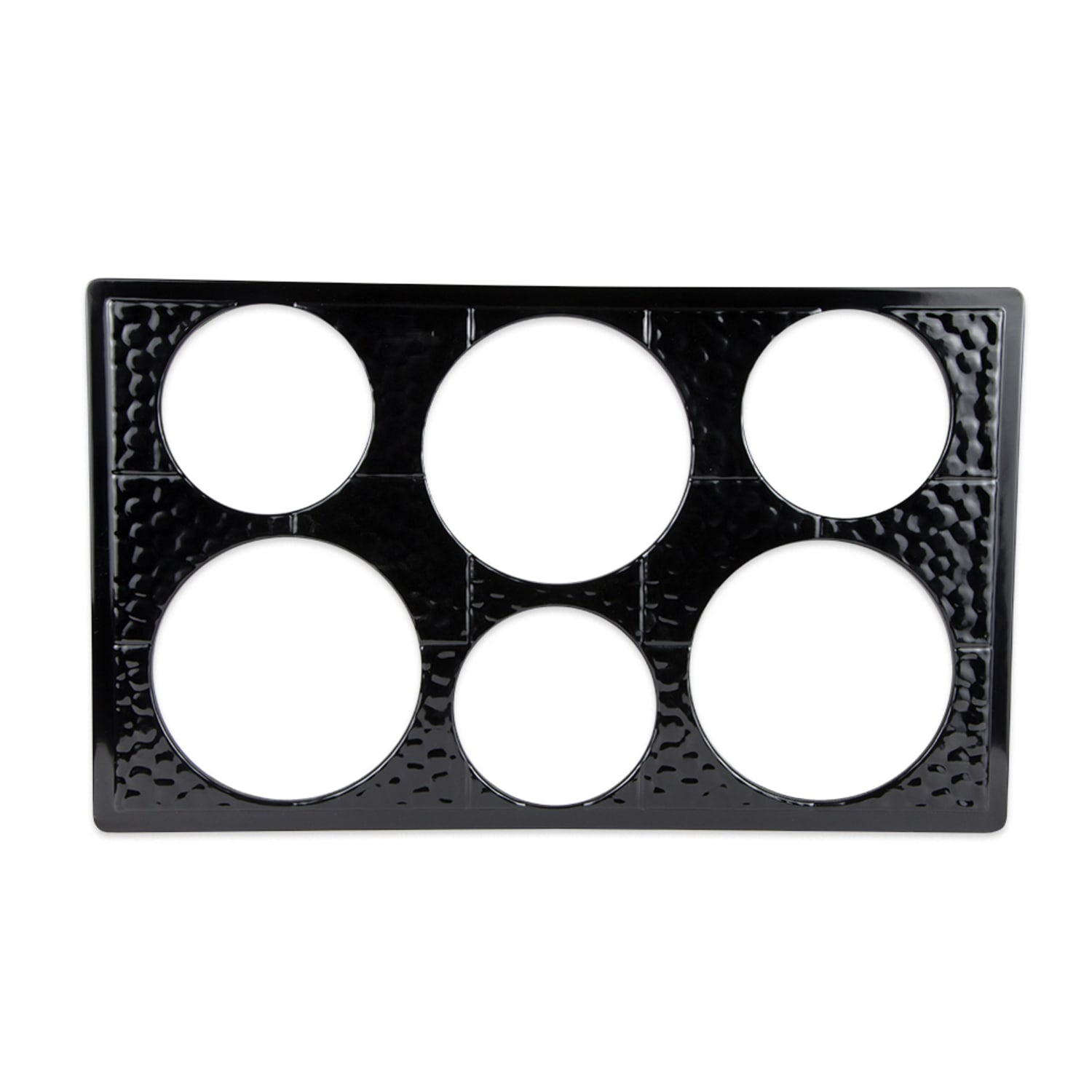 GET ML-161-BK Full-Size Tile for Round Crocks w/ 6 Cut-Outs, Melamine, Black