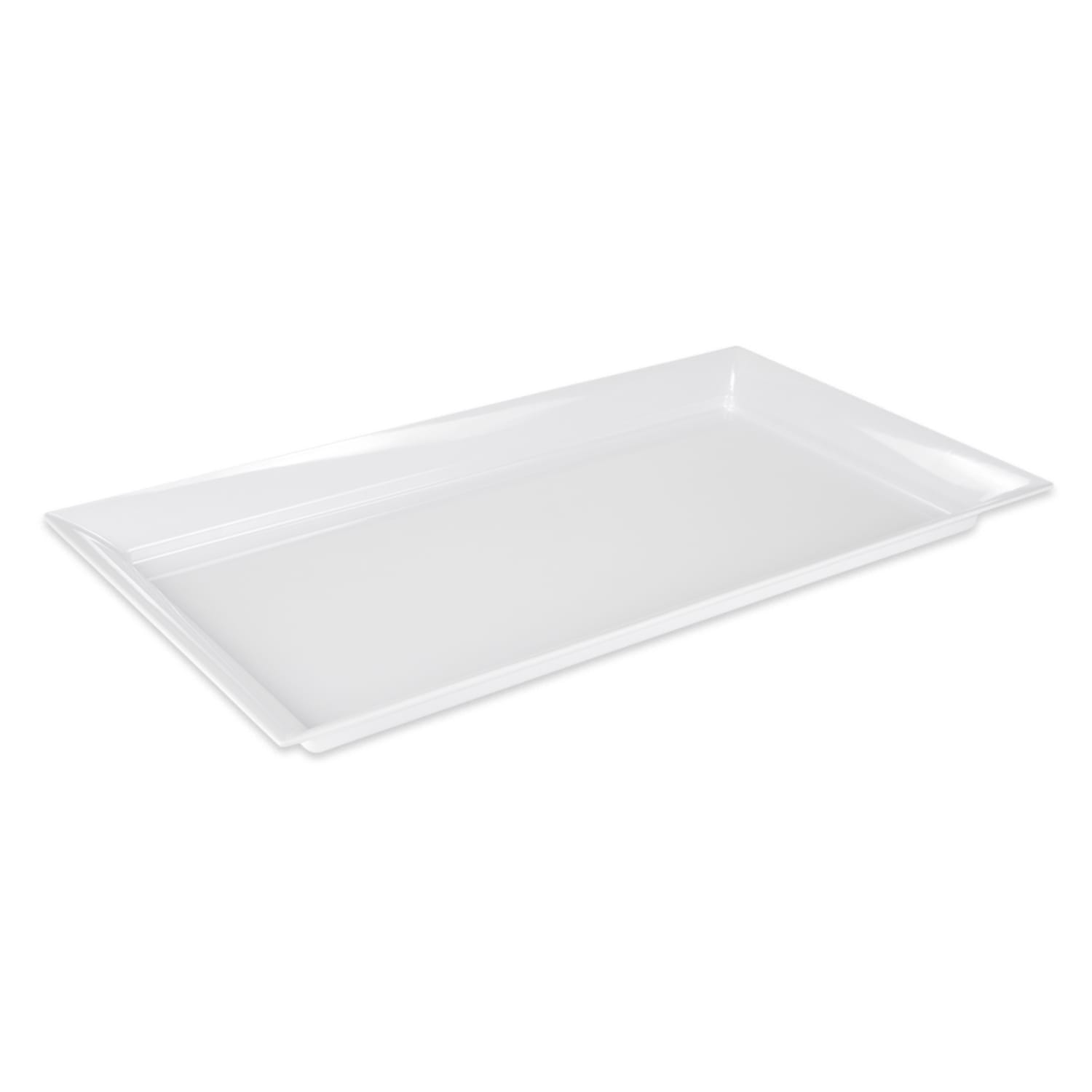 GET ML-242-W 28 x 16 Rectangular Siciliano Plate - Melamine, Red, White