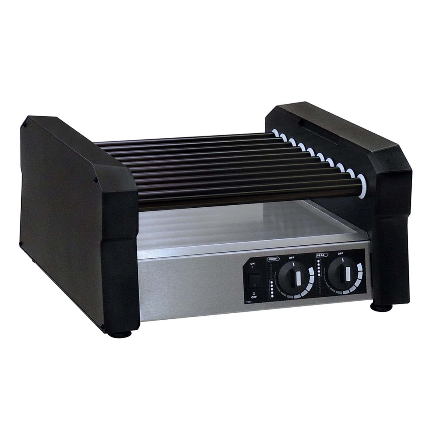 Gold Medal 8550-00-001 Hot Diggity 27 Hot Dog Roller Grill w/ Manual Controls - Slanted or Flat Top, 120v, Stainless Steel