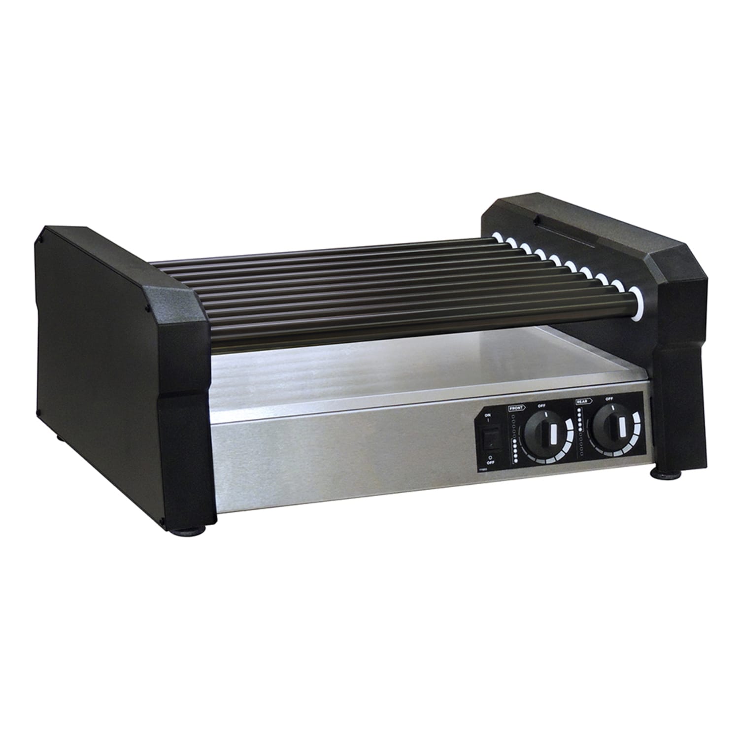 Gold Medal 8551-00-001 Hot Diggity 36 Hot Dog Roller Grill w/ Manual Controls - Slanted or Flat Top, 120v, Stainless Steel