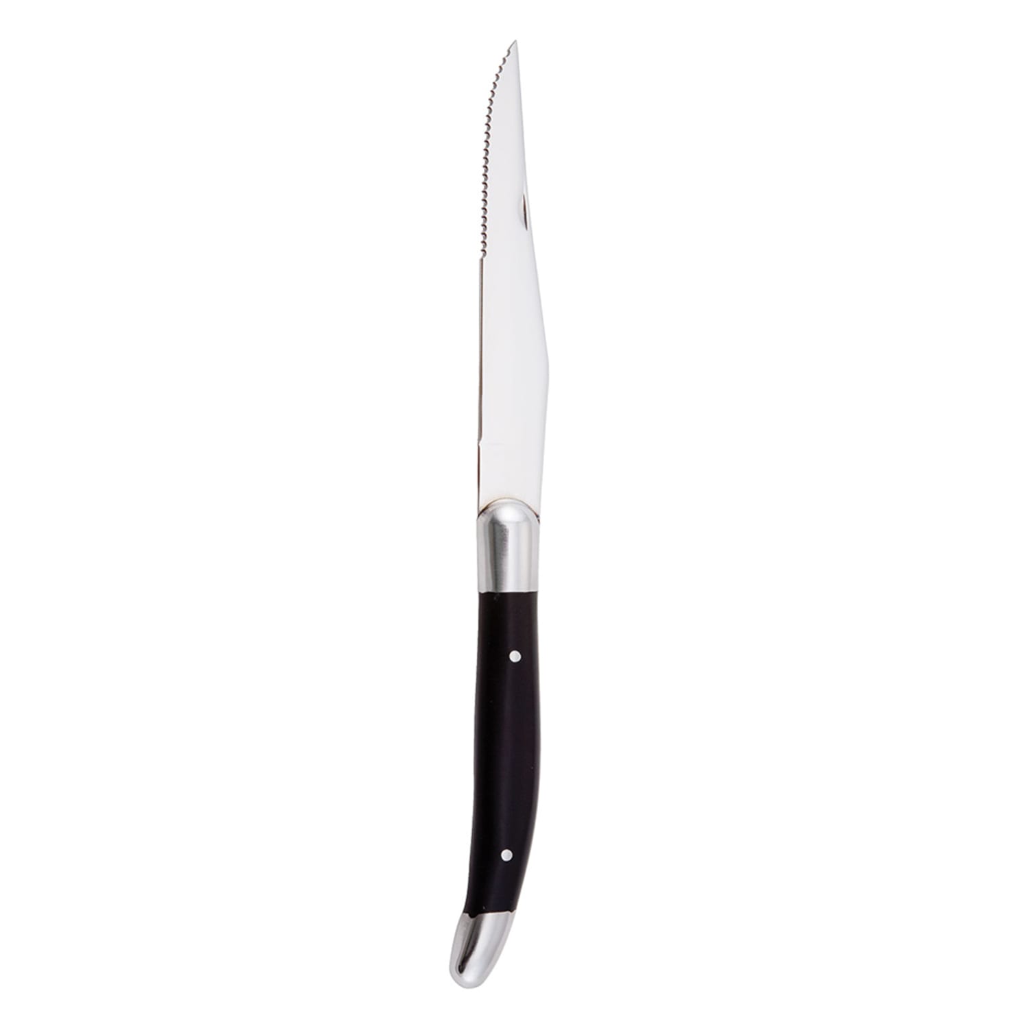 Walco WL800152 4 13/16 Parisian Steak Knife w/ Black Delrin Handle, 1 Dozen