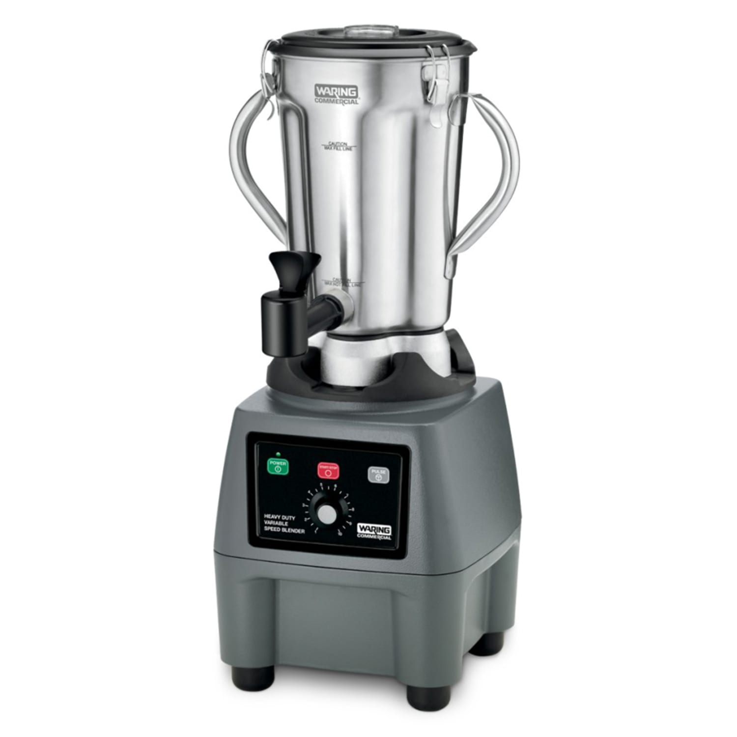 Waring CB15VSF The Legend Countertop All Purpose Commercial Blender w/ Stainless Steel Container, Spigot, 1 Gal, Gray
