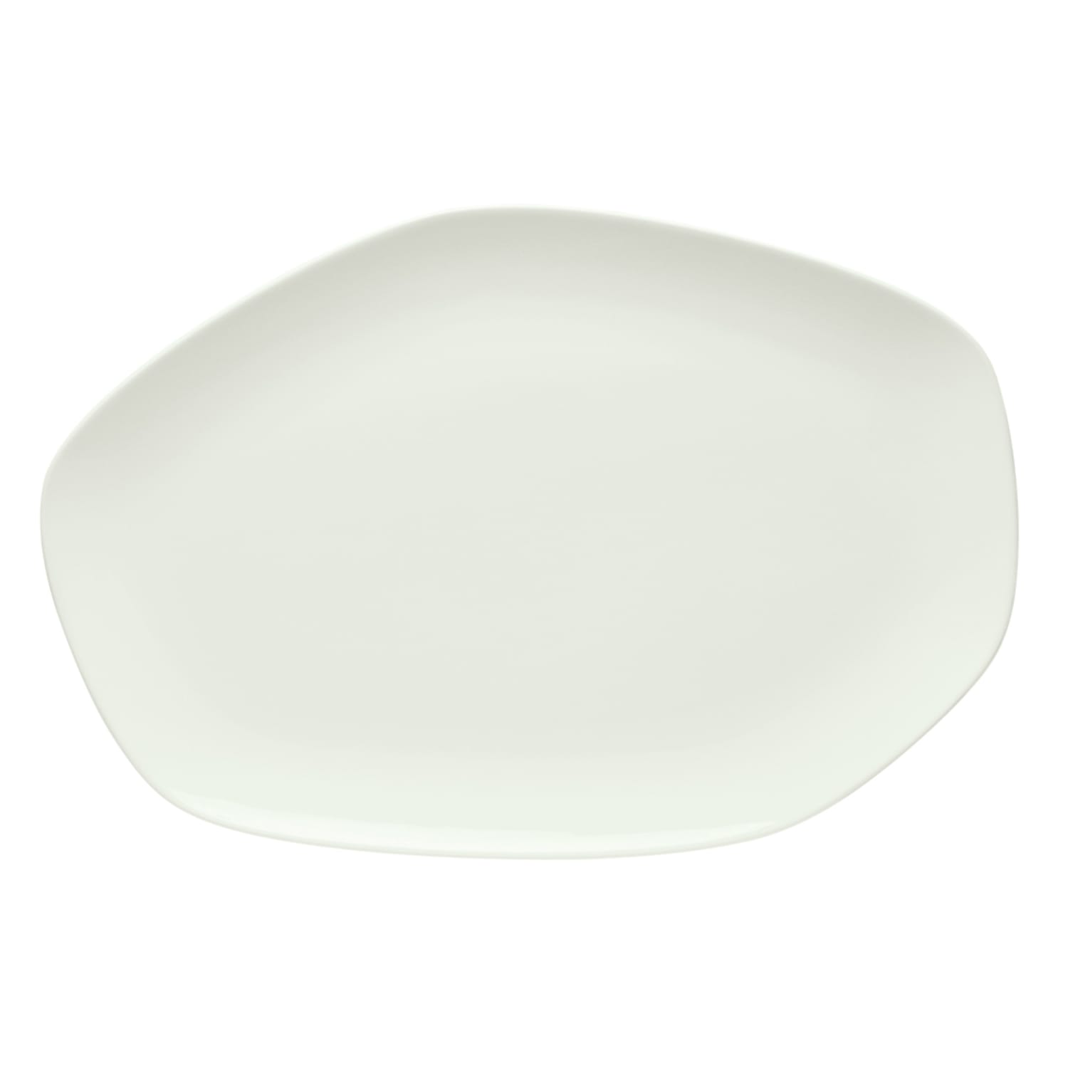 Schonwald 9212640 15-3/4 x 10-1/2 Organic Shaped Islands Platter - Porcelain, Bone White