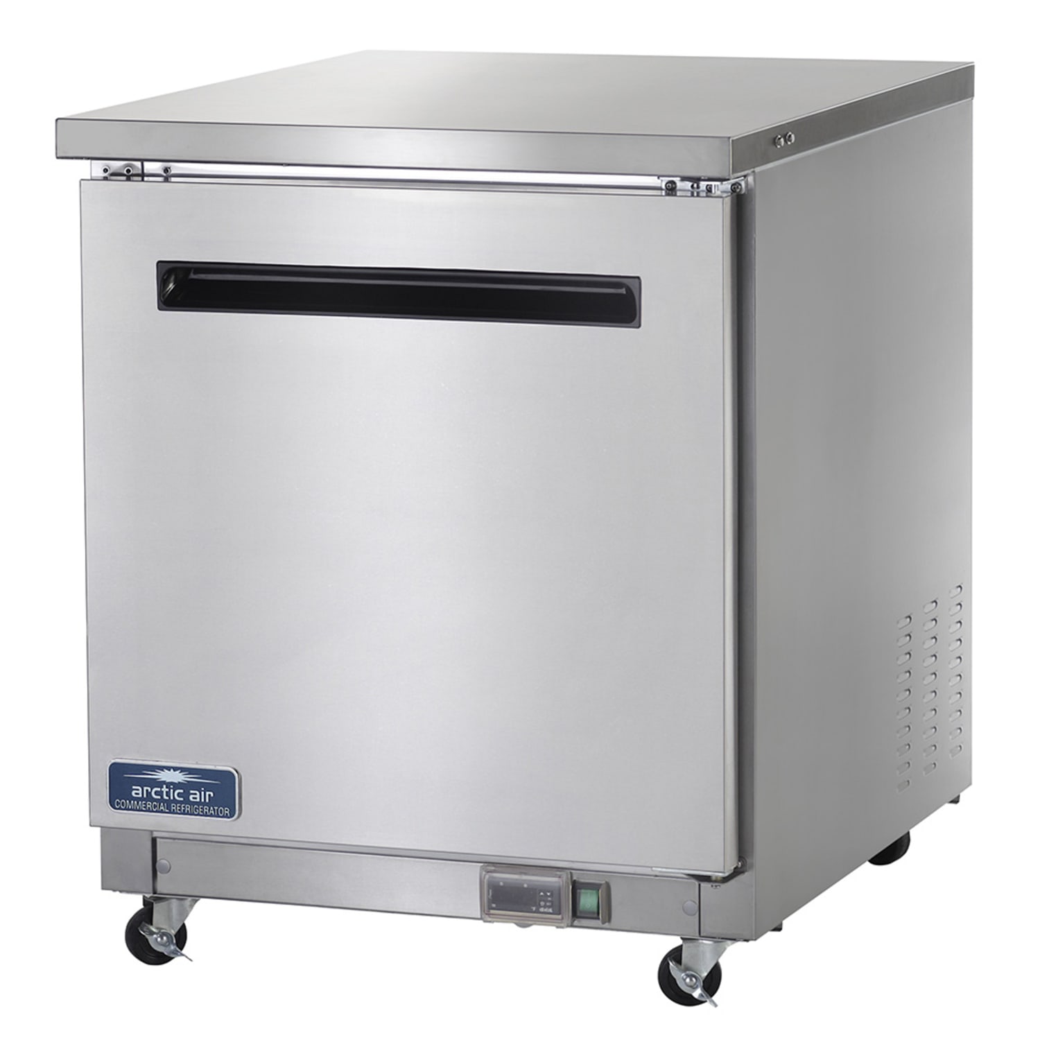 Arctic Air AUC27R 27 W Undercounter Refrigerator w/ 1 Solid Door, 115v, 6.5 cu. ft., Electronic Controls, Silver