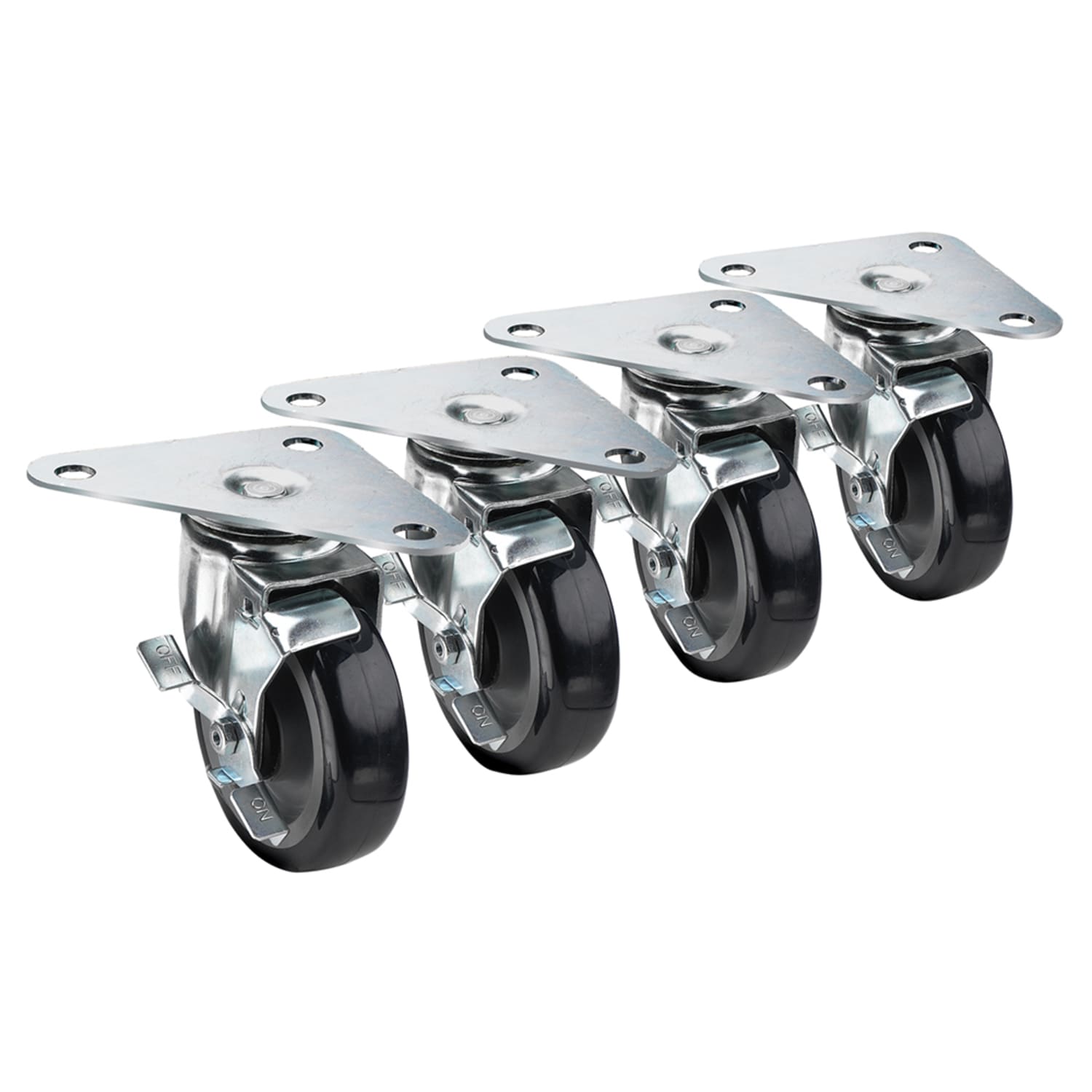 Krowne 28-161S Large Universal Triangle Plate Caster Set w/ 5 Wheels, 500 lb Capacity/Caster, 5"" Wheels