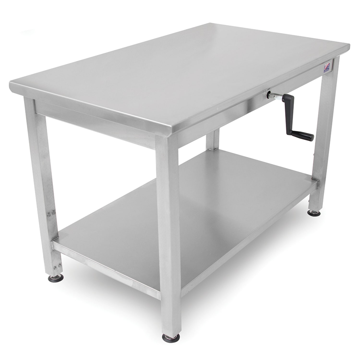 John Boos LT6-3072SSW-X 72 16 ga Work Table w/ Undershelf & 300 Series Stainless Steel Flat Top, 72"" x 30"", 16-ga. Stainless Steel