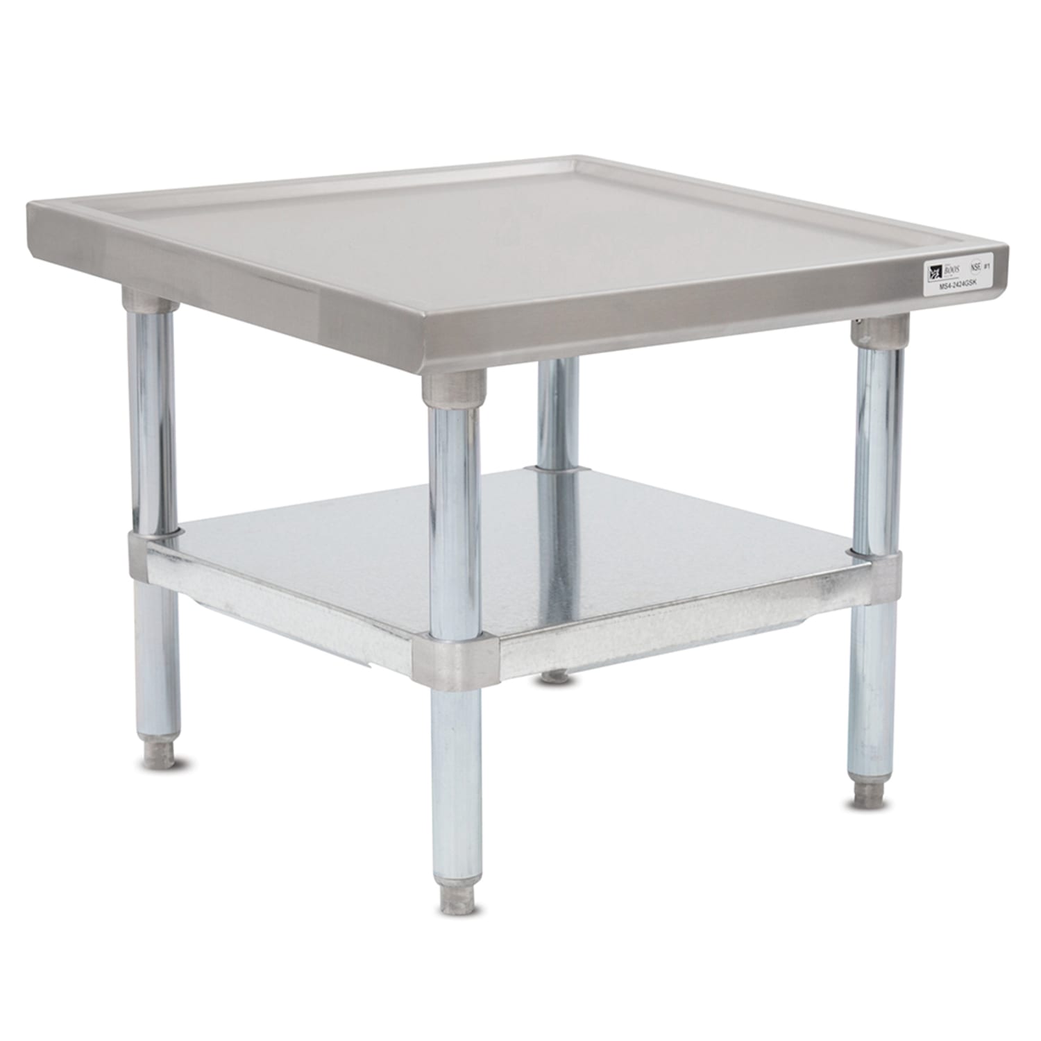 John Boos MS4-2424GSK 24 Mixer Table w/ Galvanized Undershelf Base, 24D, 14-Gauge Stainless Steel Top, Galvanized Steel Base
