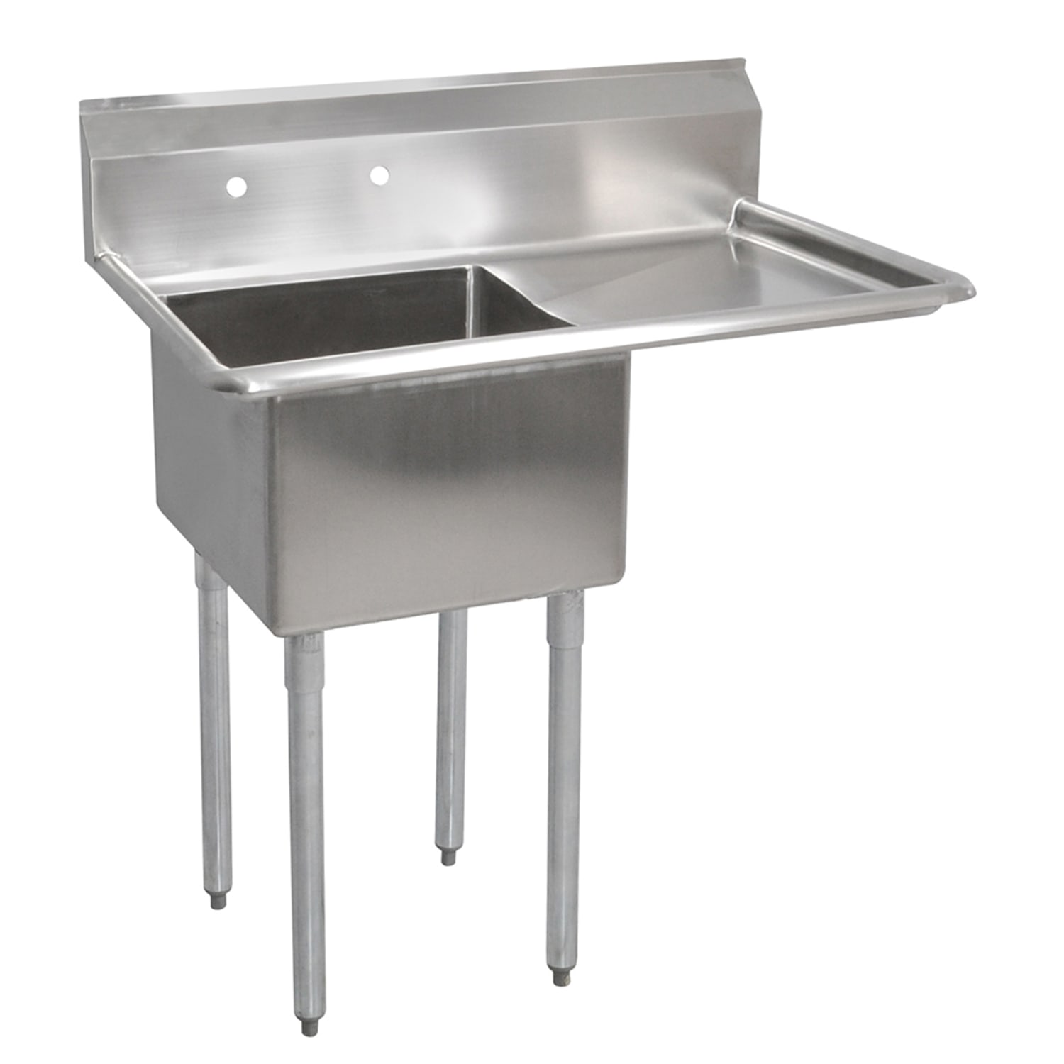 John Boos E1S8-1824-14R24 44 1/2 1 Compartment Sink w/ 18L x 24W Bowl, 14 Deep, 24"" Drainboard, Stainless Steel