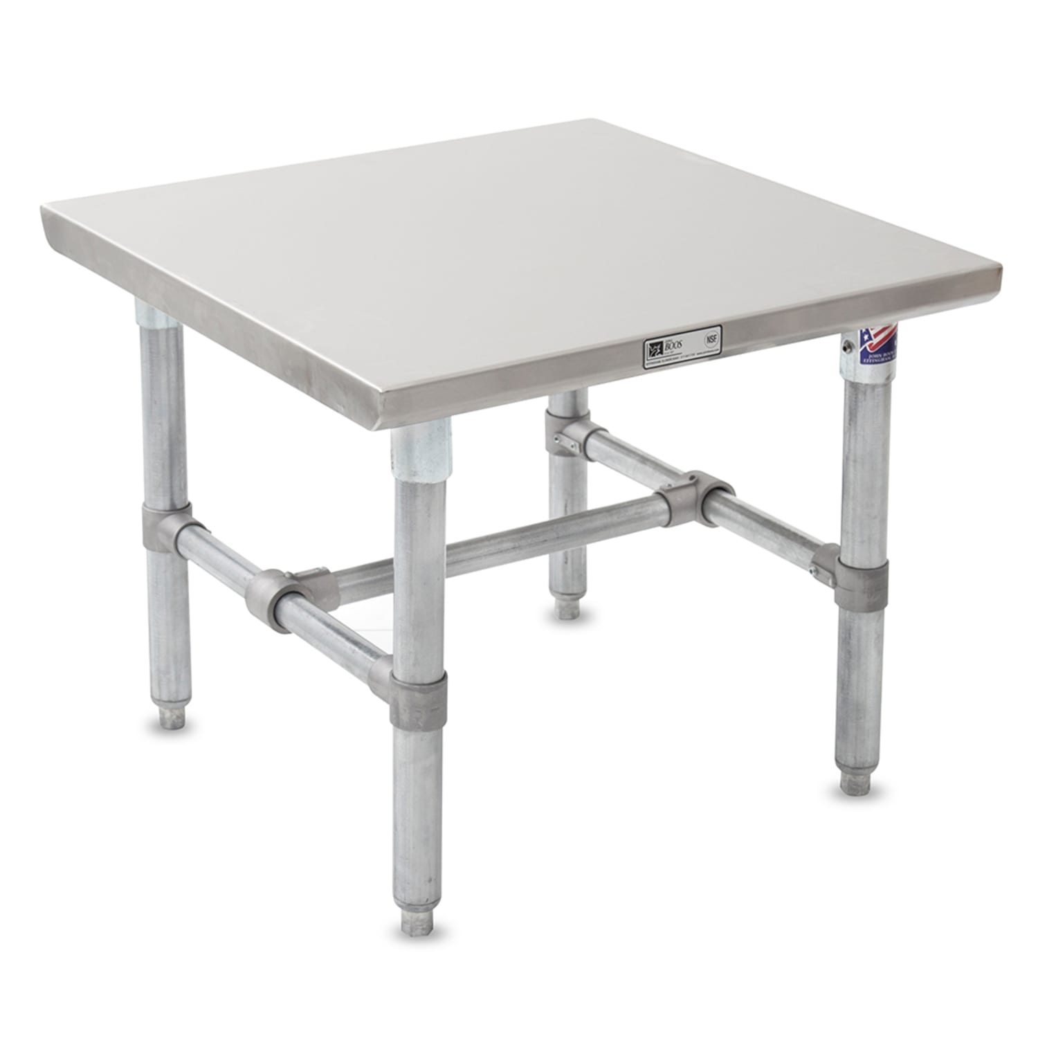 John Boos S16MS02 Machine Stand w/ Galvanized Legs & Bracing, 24 x 24, 16-ga. Stainless Steel Top, Galvanized Base