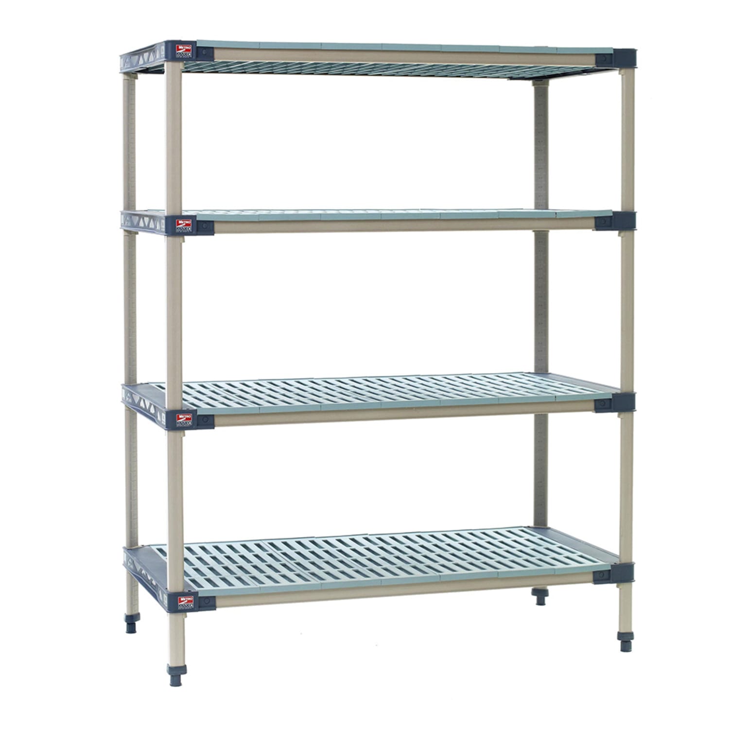 Metro X356G4 48 NSF 4-Tier Heavy-Duty Plastic Shelving Unit - MetroMax 4, 18W, 63H, Polymer, 48"" x 18"" x 63"", Blue