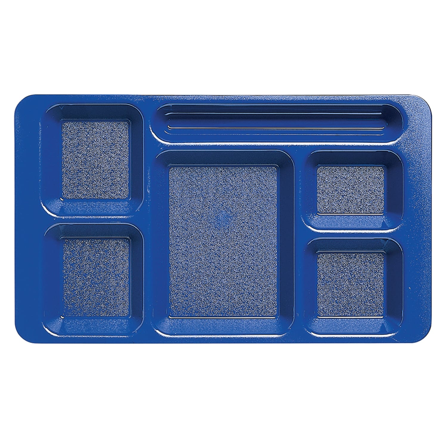 Cambro 1596CW186 Plastic Rectangular Tray w/ 6 Compartments, 9 x 15, Navy Blue, Polycarbonate, Case of 24