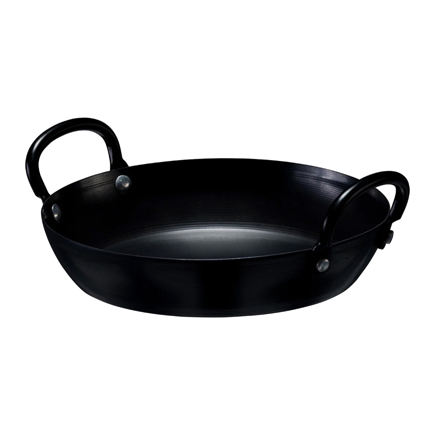 Browne 573748 7 13/16 Carbon Steel Frying Pan w/ 2 Riveted Handles, Black