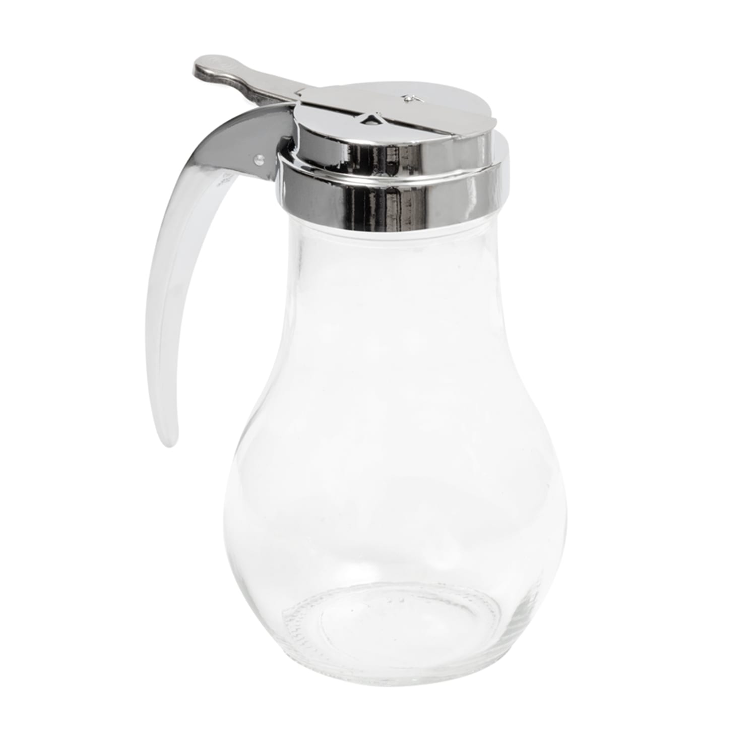 Vollrath 214 14 oz Dripcut Teardrop Dripcut Server - Glass, Chrome Top, Clear Glass, Case of 12