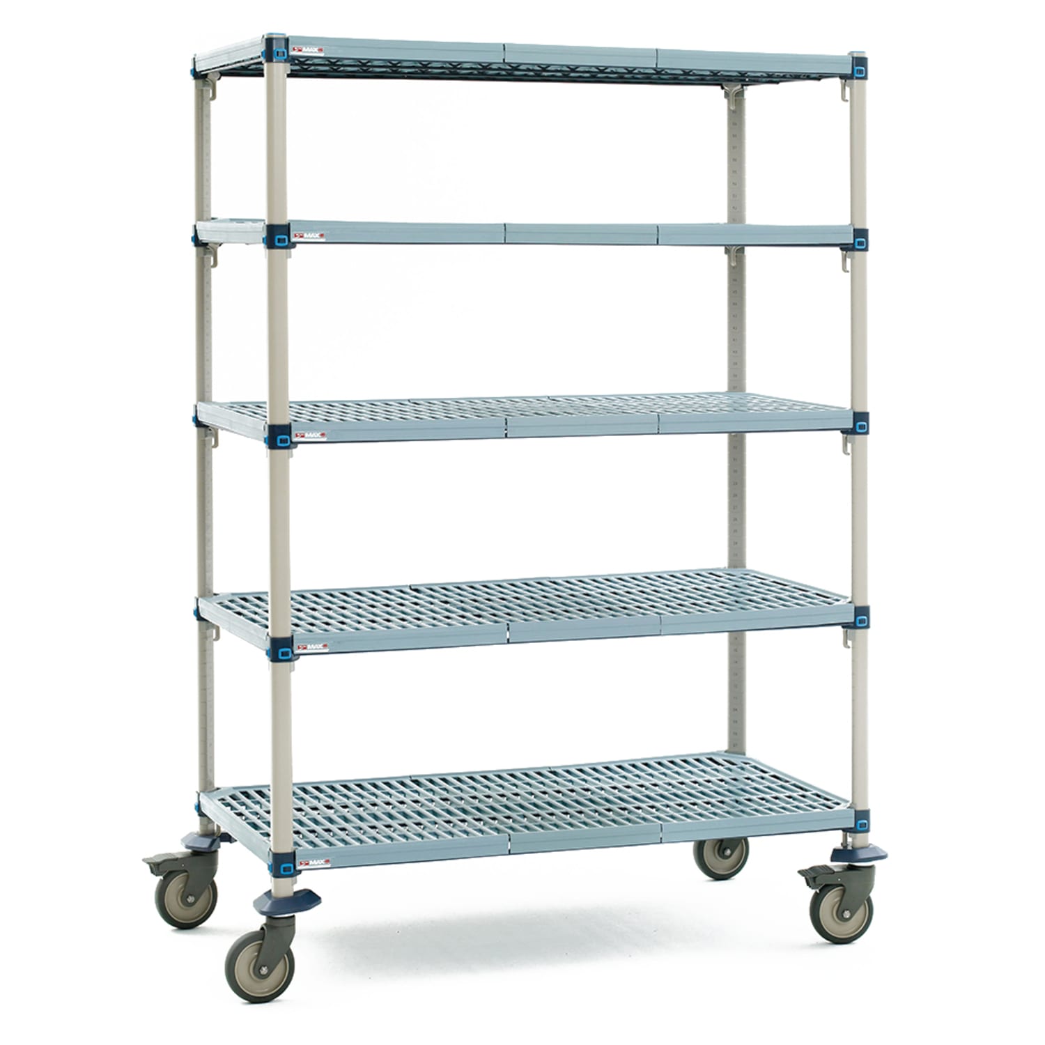 Metro 5Q357EG3 48 NSF 4-Tier Heavy-Duty Epoxy Coated Wire Shelving Unit - MetroMax Q, Mobile, 18W, 80H, 4 Tier, 48"" x 18"" x 80"", Green