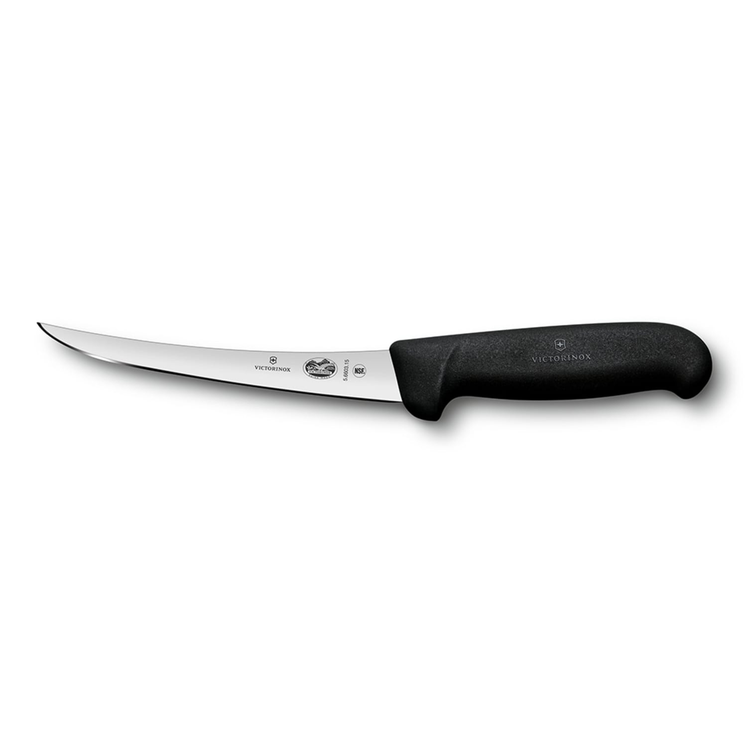 Victorinox 5.6603.15 Curved Boning Knife w/ 6 Semi-Stiff Blade, High Carbon Steel, Black Handle