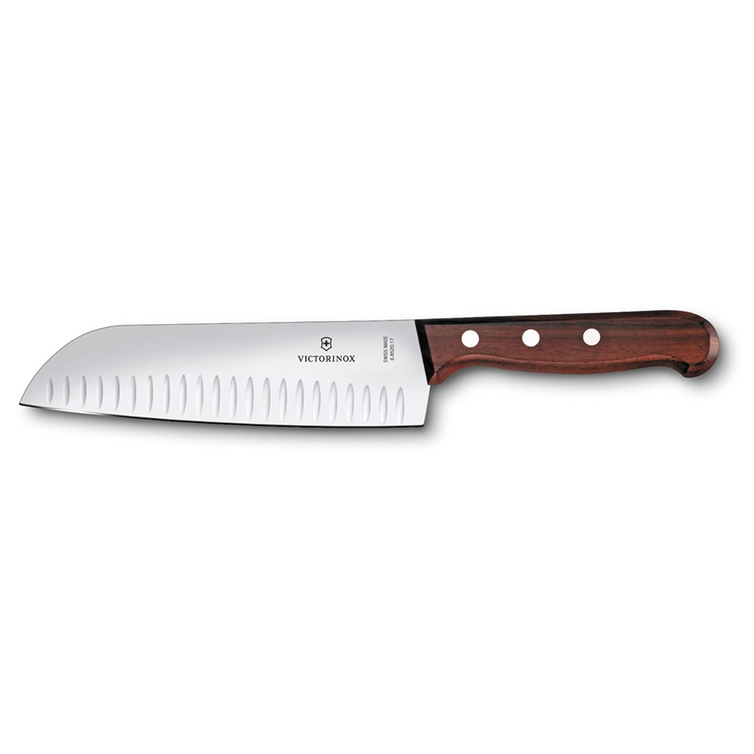 Victorinox 6.8520.17-X2 Granton Edge Santoku Knife w/ 7 Blade, Rosewood Handle, Stainless Steel