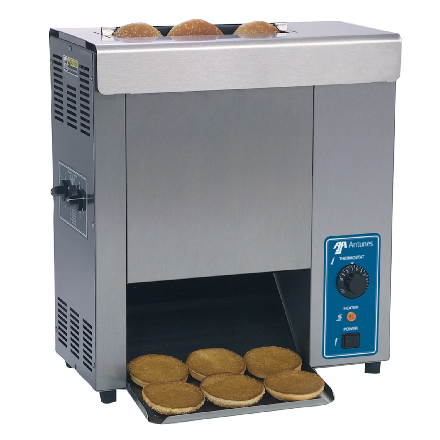 Antunes VCT-1000-9210709 Vertical Bun Toaster - 257 Slices/hr w/ 1 1/2 Product Opening, 208/240v, 2-Sided Platen, Countertop, Stainless Steel