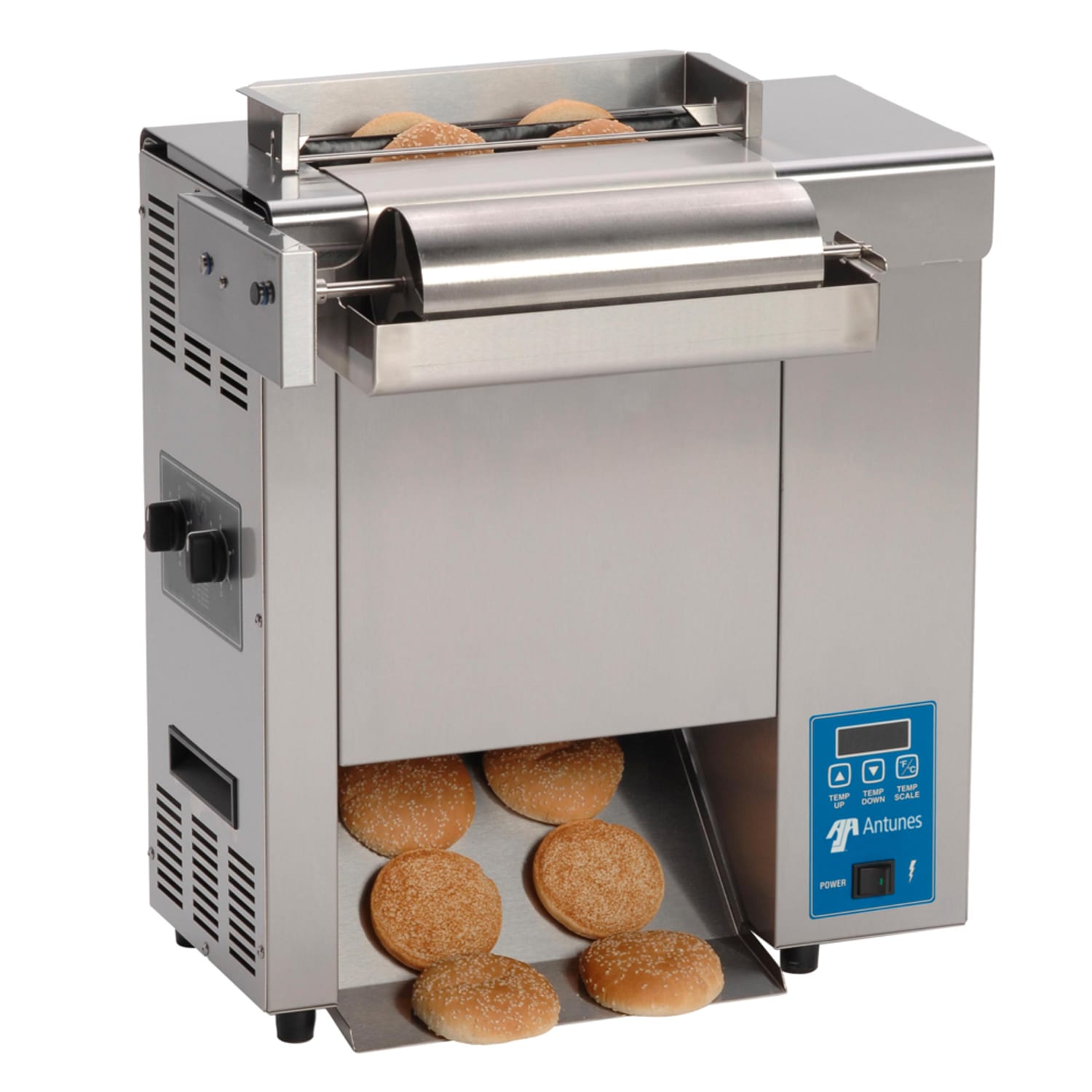 Antunes VCT-2000-9210114 Vertical Bun Toaster - 720 Slices/hr w/ 1 1/2 Product Opening, 208v, 2 Sided Platen, Stainless Steel