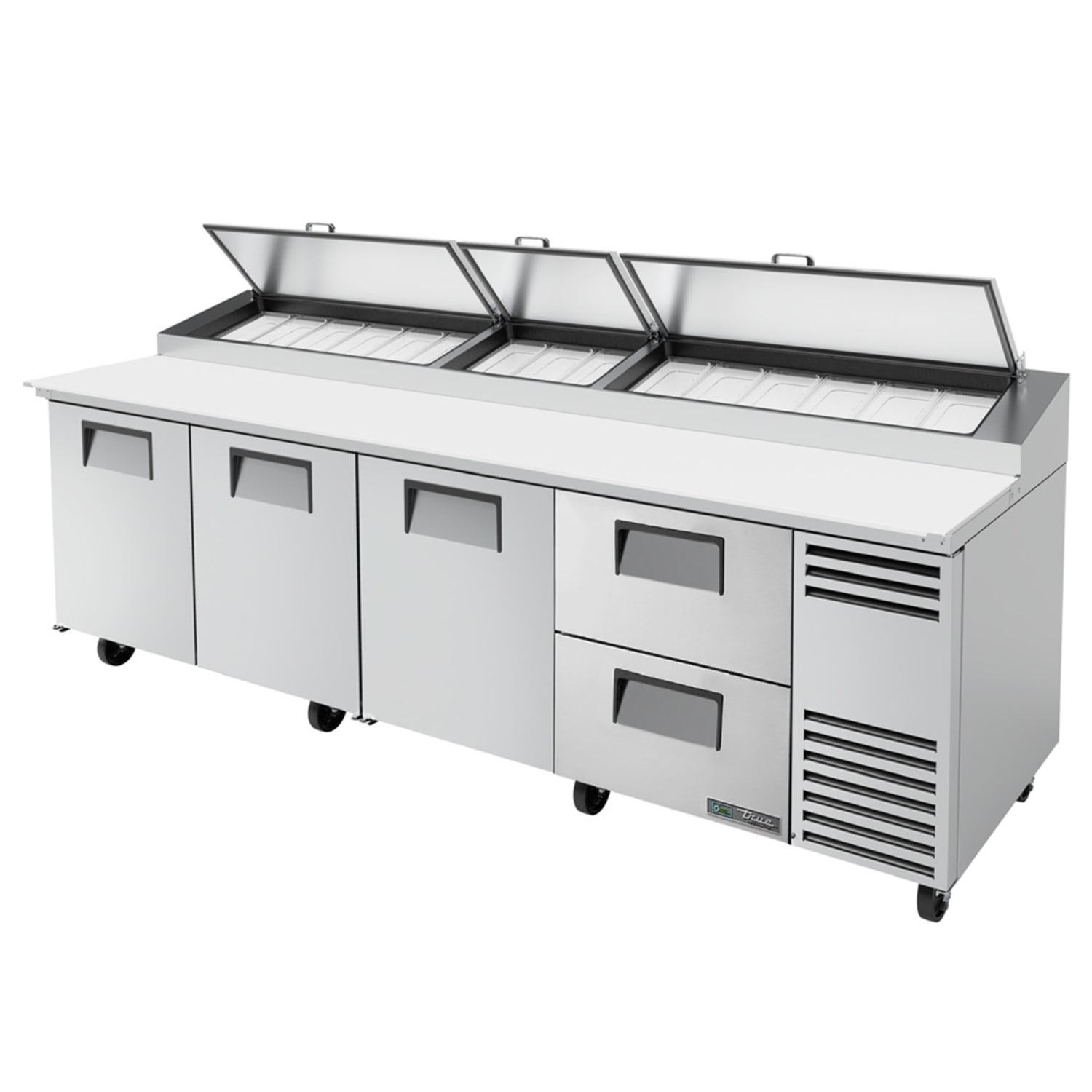 True TPP-AT-119D-2-HC 119 TPPAT Series Pizza Prep Table w/ Refrigerated Base, 115v, Stainless Steel | True Refrigeration