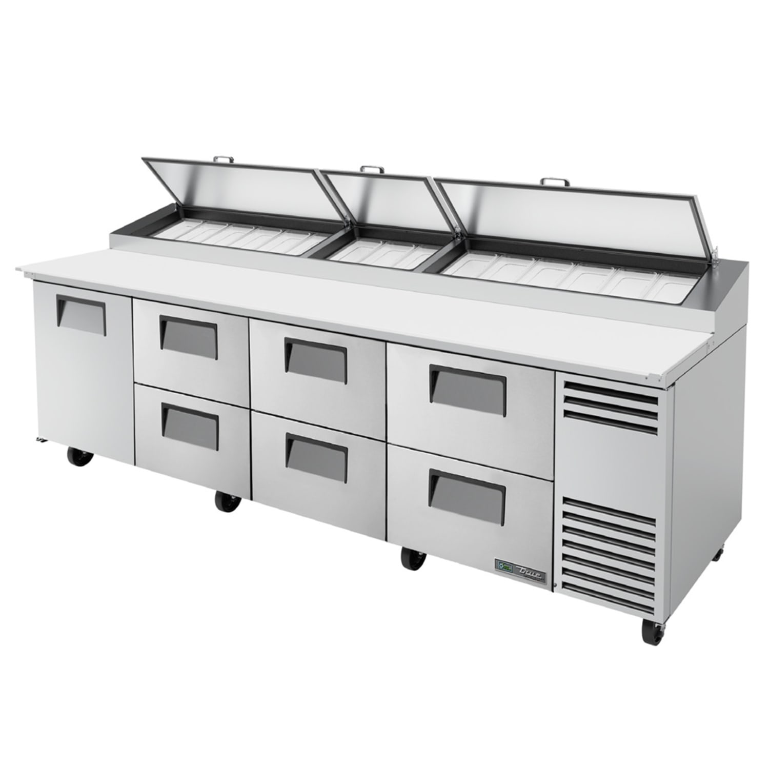 True TPP-AT-119D-6-HC 119 TPPAT Series Pizza Prep Table w/ Refrigerated Base, 115v, Stainless Steel | True Refrigeration