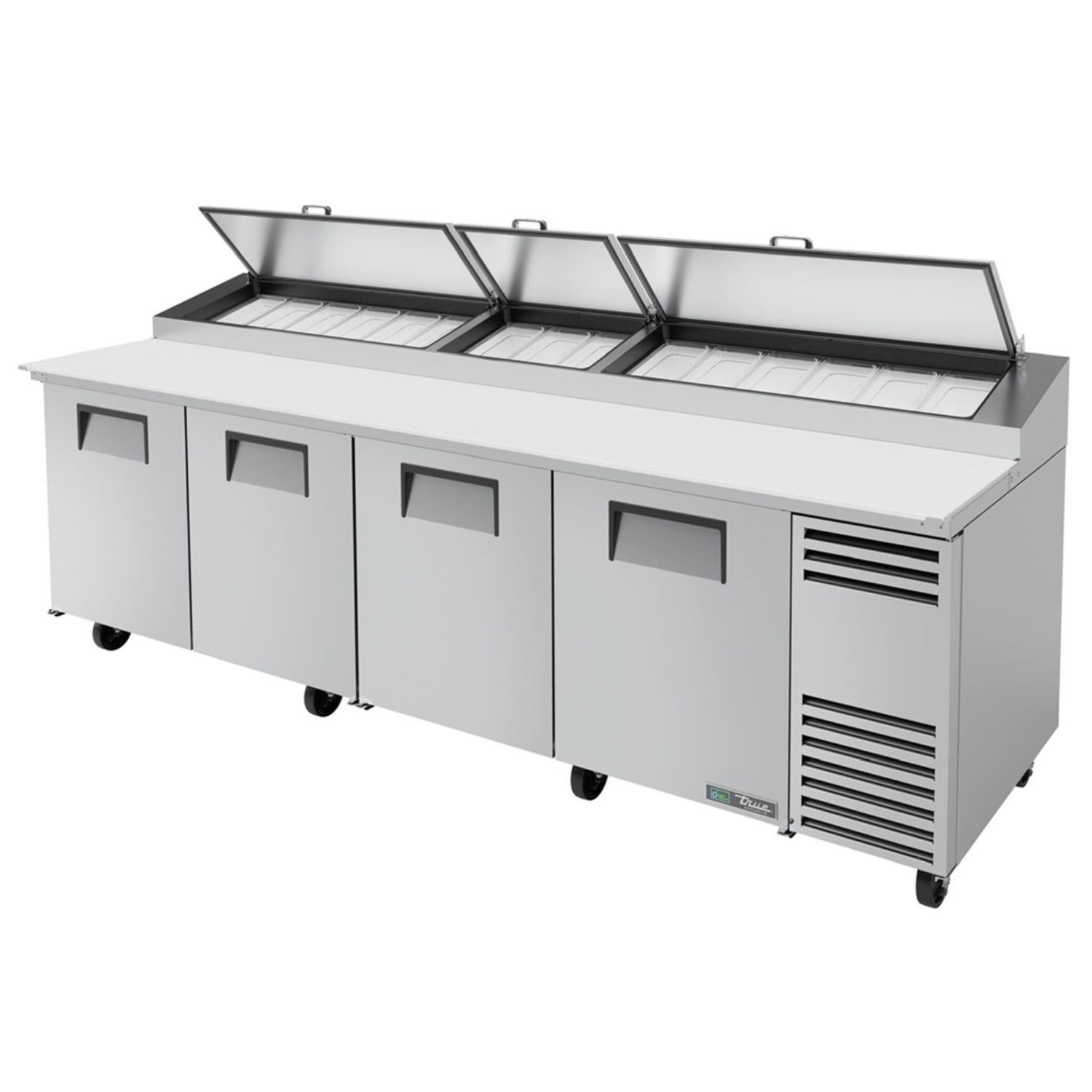 True TPP-AT-119-HC 119 TPPAT Series Pizza Prep Table w/ Refrigerated Base, 115v, Stainless Steel | True Refrigeration