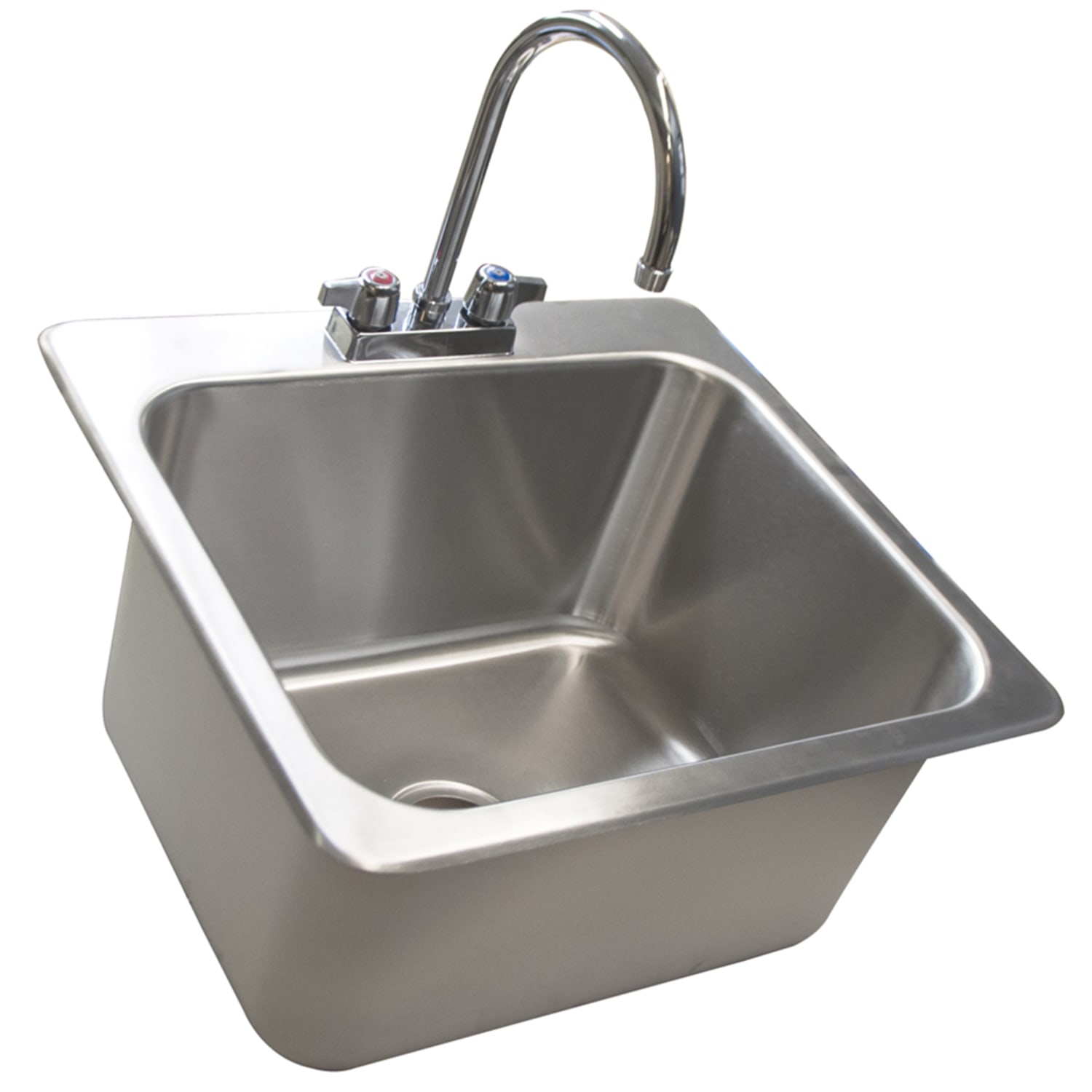 BK Resources DDI-20161224-P-G 1 Compartment Drop-in Sink - 20 x 16, Drain Included, Stainless Steel